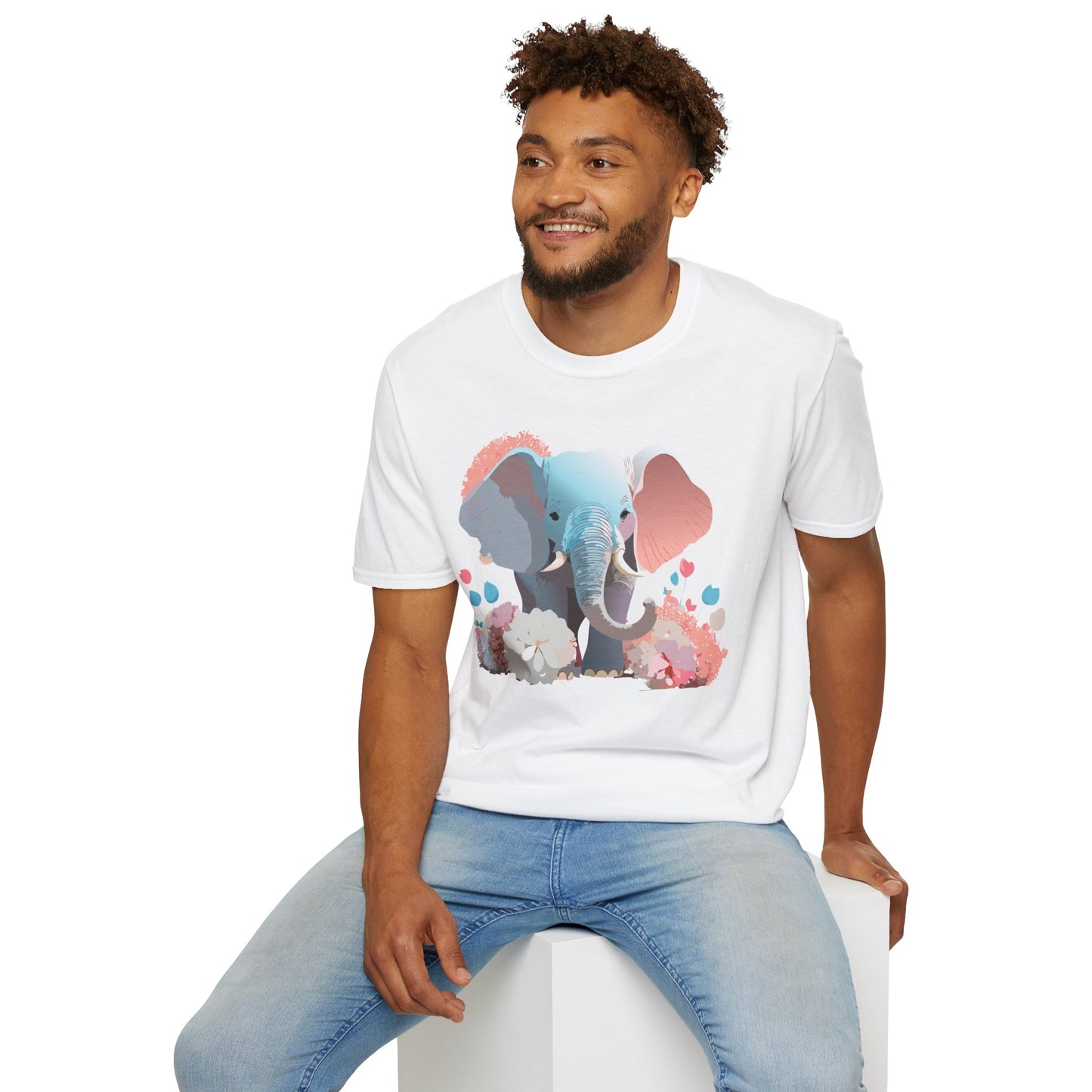 Elephant Shirt, T Shirt with Elephant, Elephant on T Shirt, T Shirt with Animation, Animals Tee Shirt