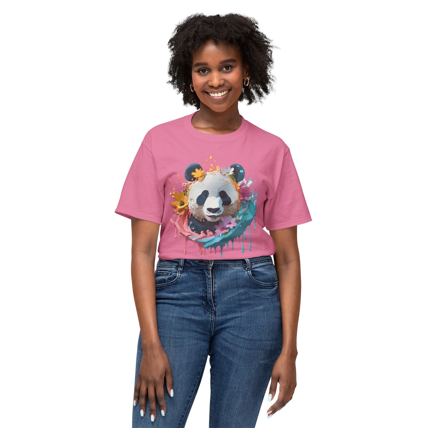 Panda T-Shirt, Vintage Panda Tee, Floral Tees, Panda Art Design Shirt, Tee Shirt with Panda Art 8