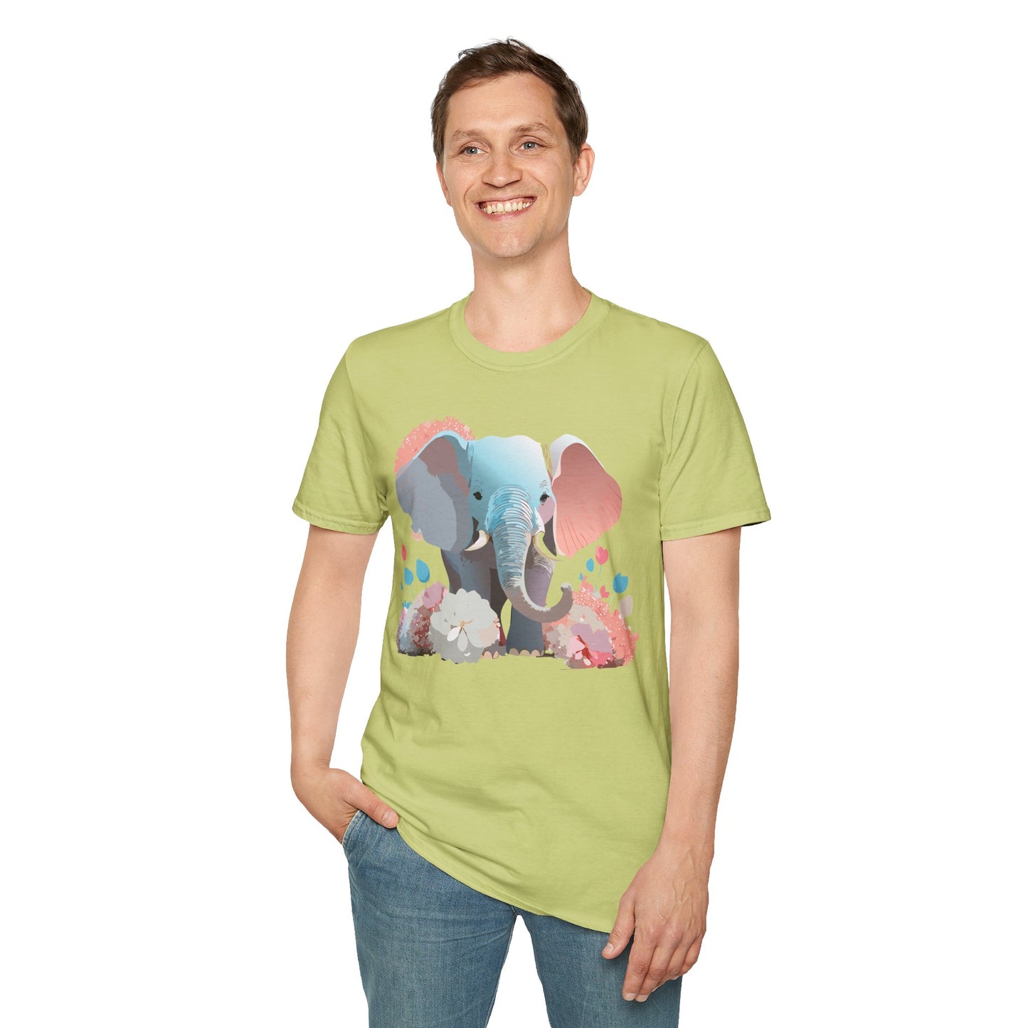 Elephant Shirt, T Shirt with Elephant, Elephant on T Shirt, T Shirt with Animation, Animals Tee Shirt