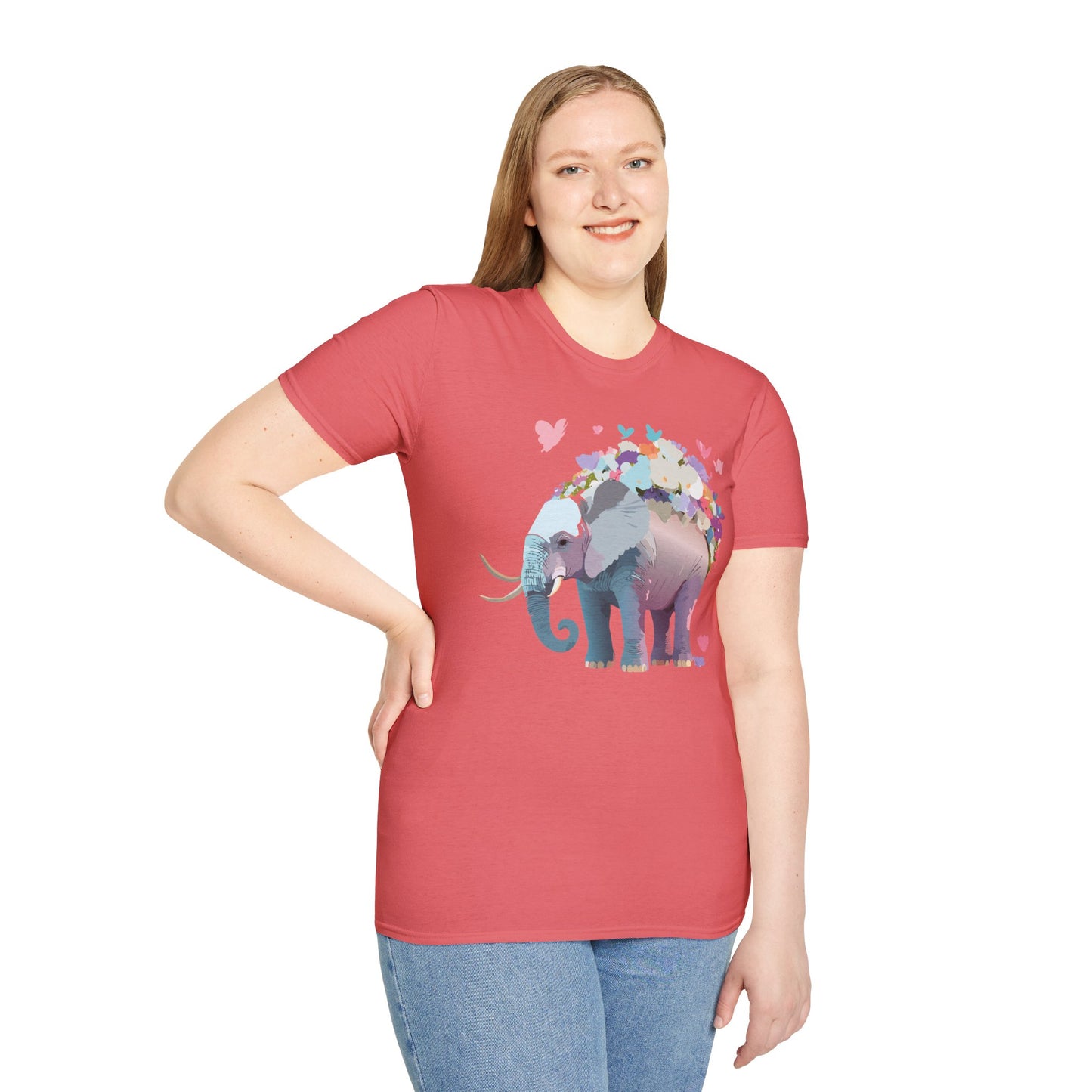 Elephant Shirt, T Shirt with Elephant, Elephant on T Shirt, T Shirt with Animation, Animals Tee Shirt