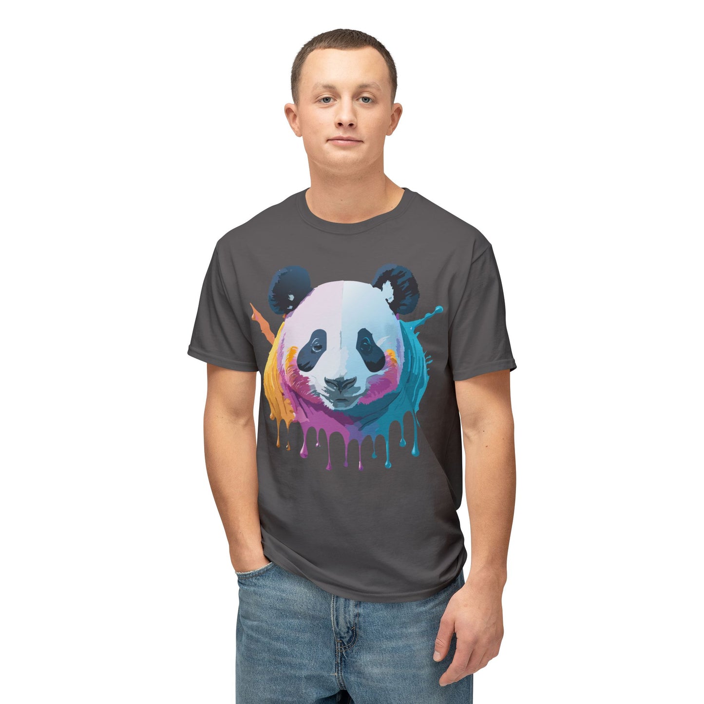 Panda T-Shirt, Vintage Panda Tee, Floral Tees, Panda Art Design Shirt, Tee Shirt with Panda Art 2