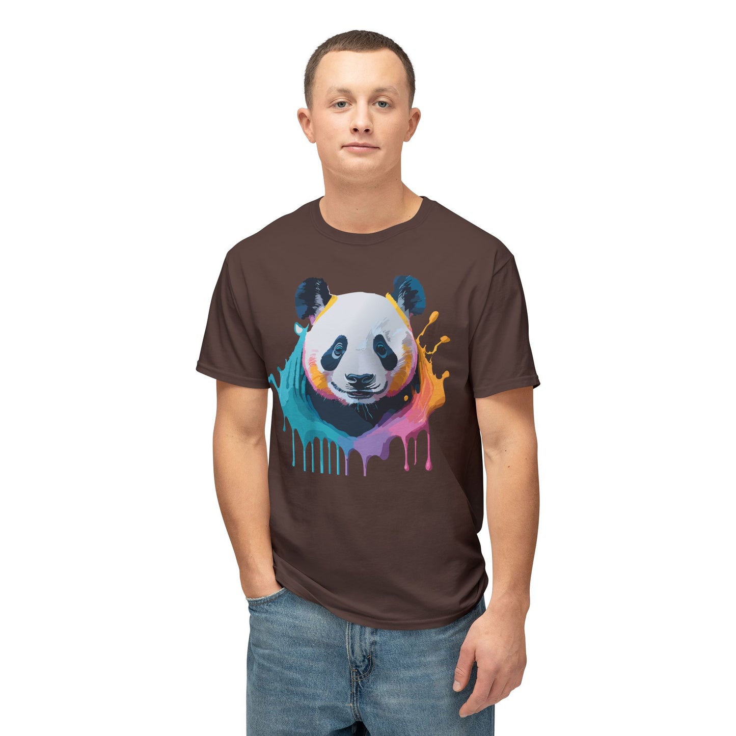 Panda T-Shirt, Vintage Panda Tee, Floral Tees, Panda Art Design Shirt, Tee Shirt with Panda Art 1