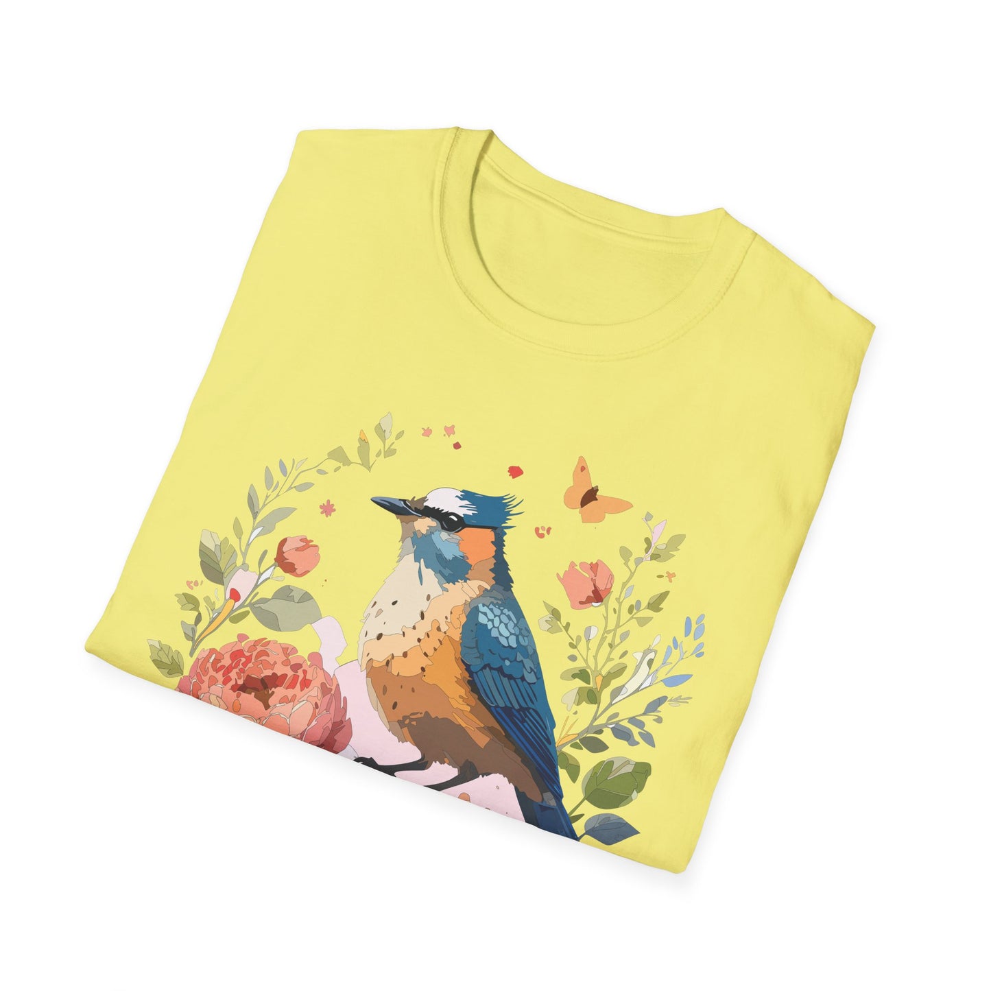 Bird T-Shirt, Floral Bird T Shirt, Shirt with Bird, Shirt with Animal