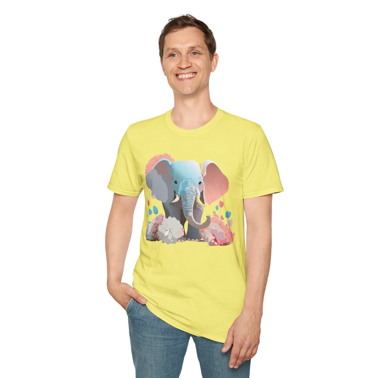Elephant Shirt, T Shirt with Elephant, Elephant on T Shirt, T Shirt with Animation, Animals Tee Shirt