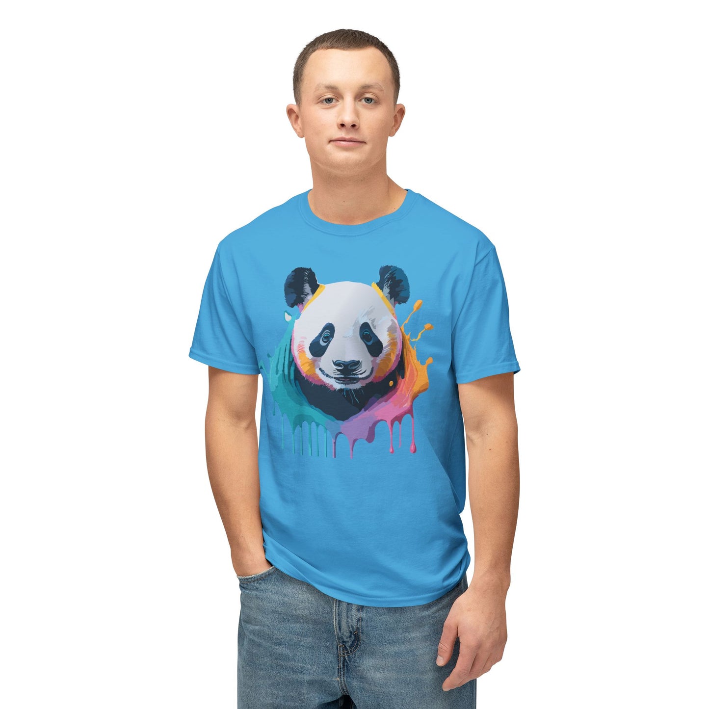 Panda T-Shirt, Vintage Panda Tee, Floral Tees, Panda Art Design Shirt, Tee Shirt with Panda Art 1
