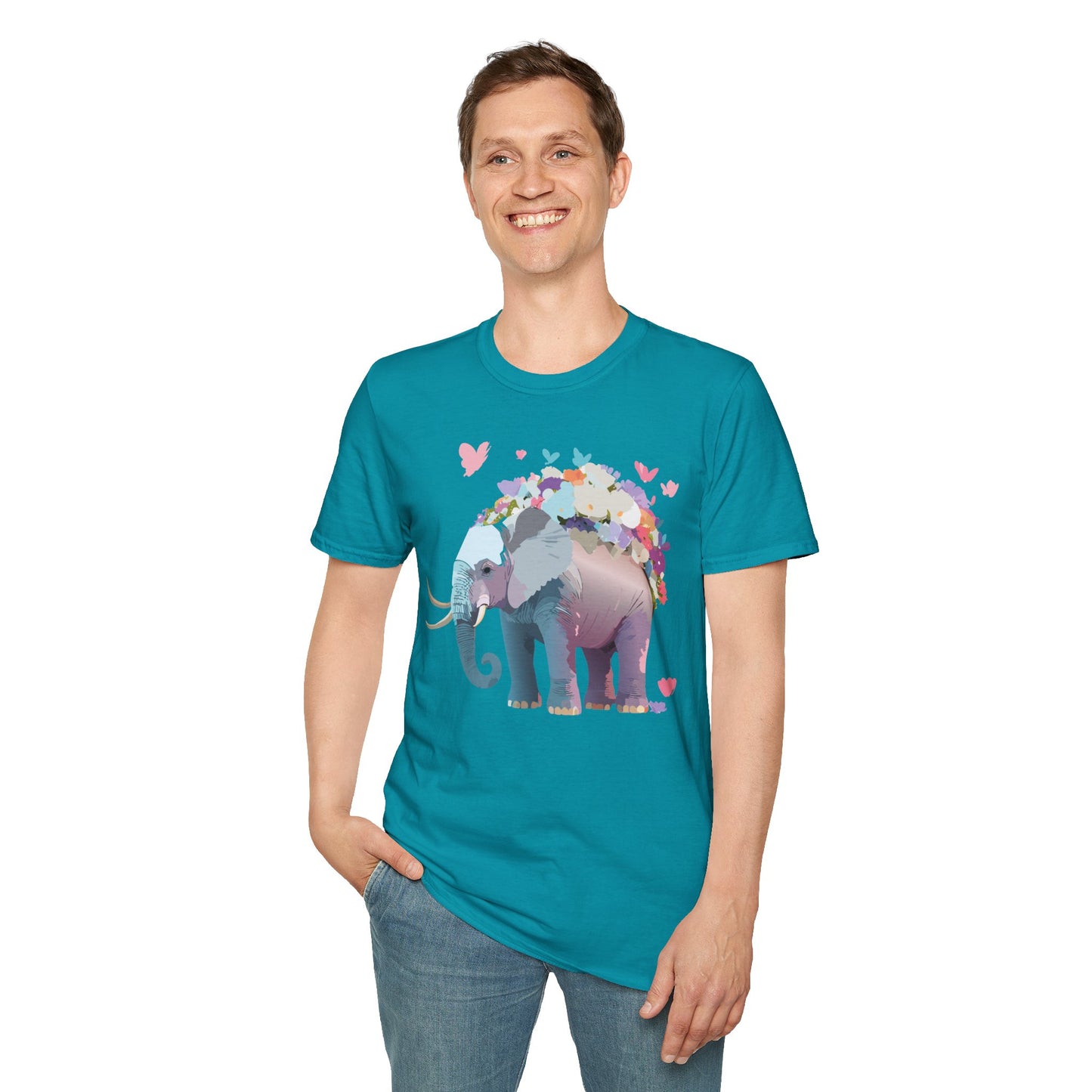 Elephant Shirt, T Shirt with Elephant, Elephant on T Shirt, T Shirt with Animation, Animals Tee Shirt