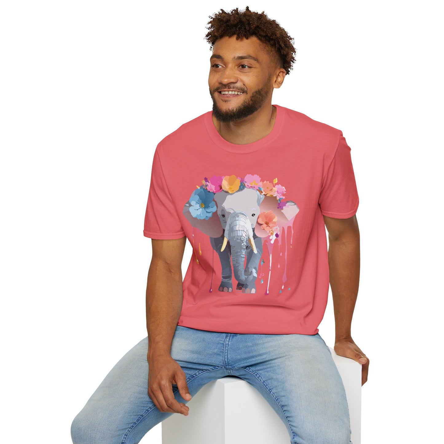 Elephant Shirt, T Shirt with Elephant, Elephant on T Shirt, T Shirt with Animation, Animals Tee Shirt