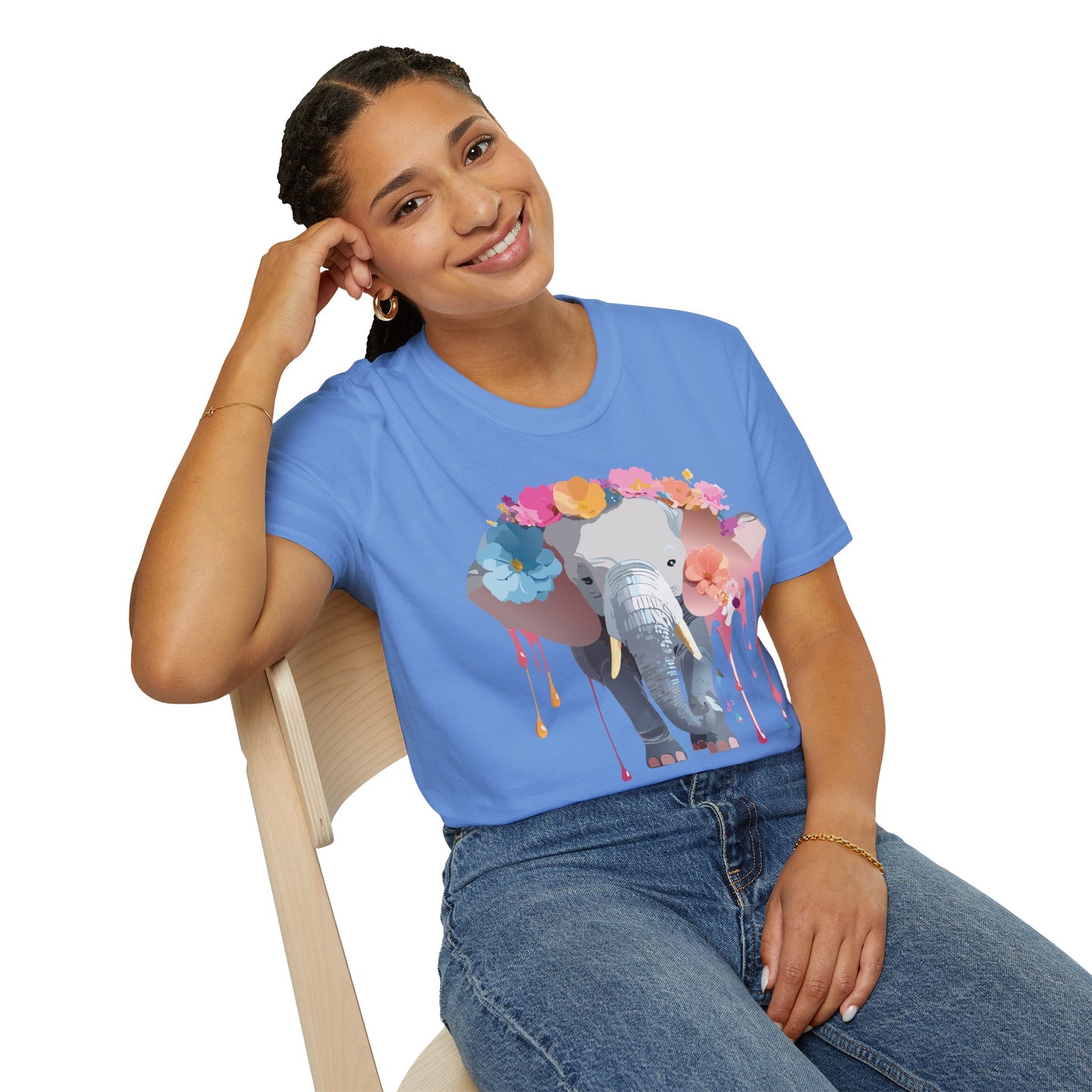 Elephant Shirt, T Shirt with Elephant, Elephant on T Shirt, T Shirt with Animation, Animals Tee Shirt