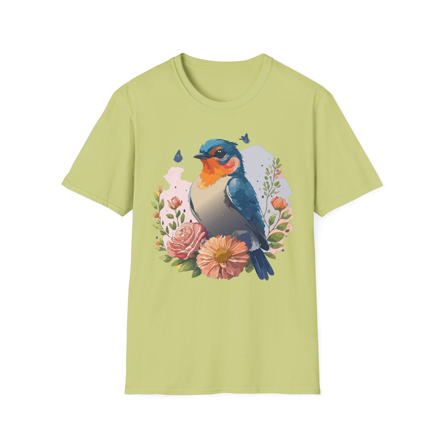 Bird T-Shirt, Floral Bird T Shirt, Shirt with Bird, Shirt with Animal