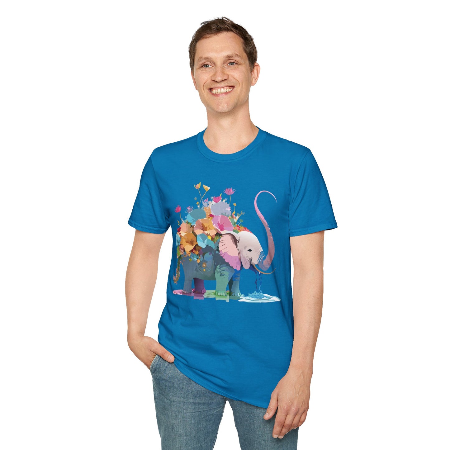 Elephant Shirt, T Shirt with Elephant, Elephant on T Shirt, T Shirt with Animation, Animals Tee Shirt