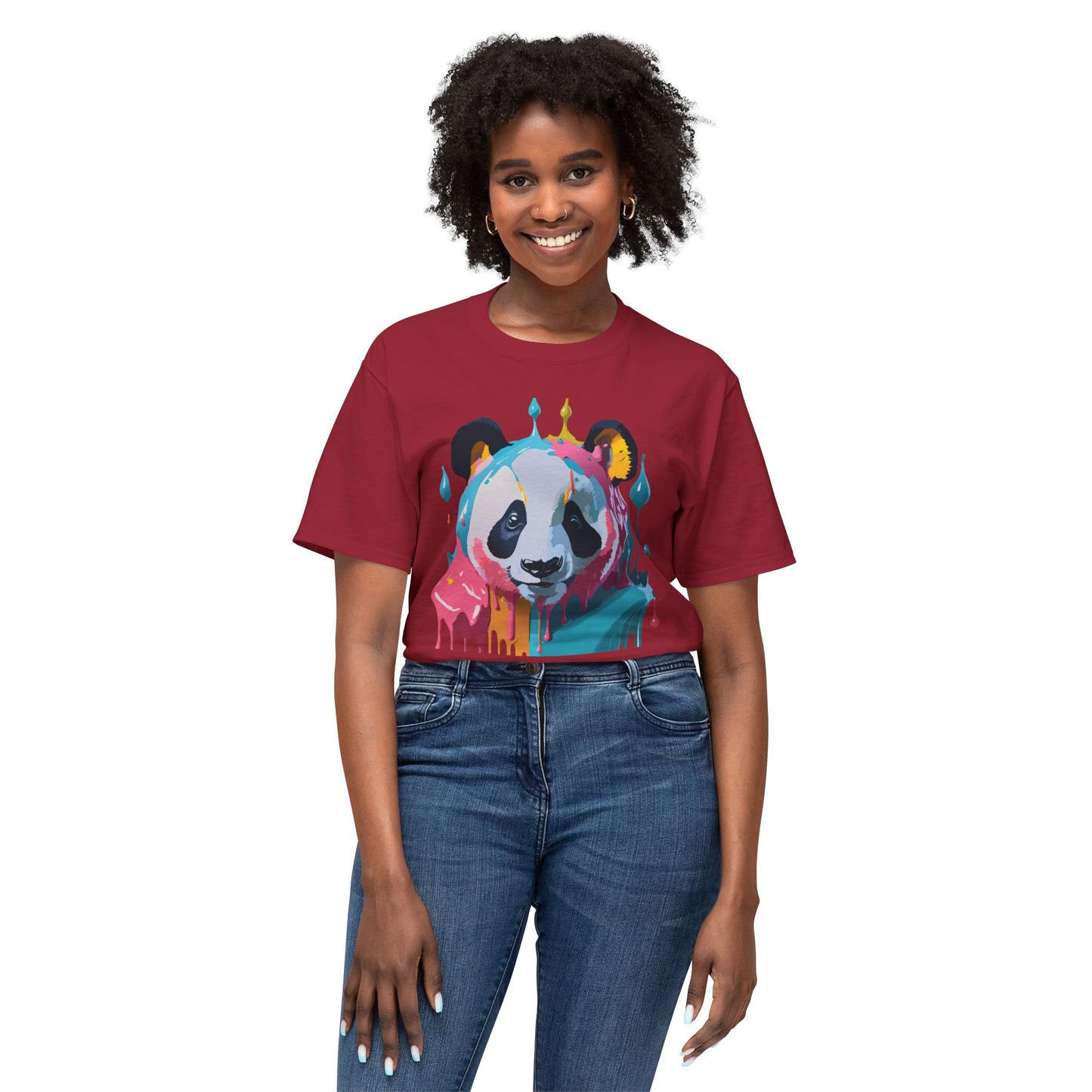 Panda T-Shirt, Vintage Panda Tee, Floral Tees, Panda Art Design Shirt, Tee Shirt with Panda Art 5
