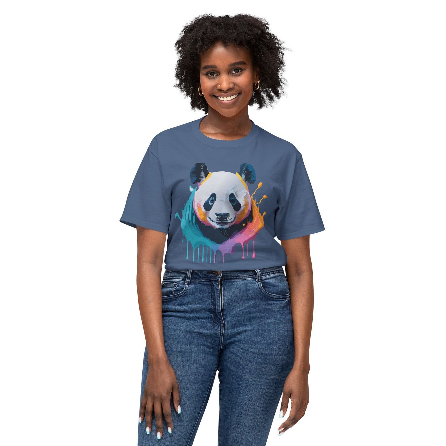 Panda T-Shirt, Vintage Panda Tee, Floral Tees, Panda Art Design Shirt, Tee Shirt with Panda Art 1