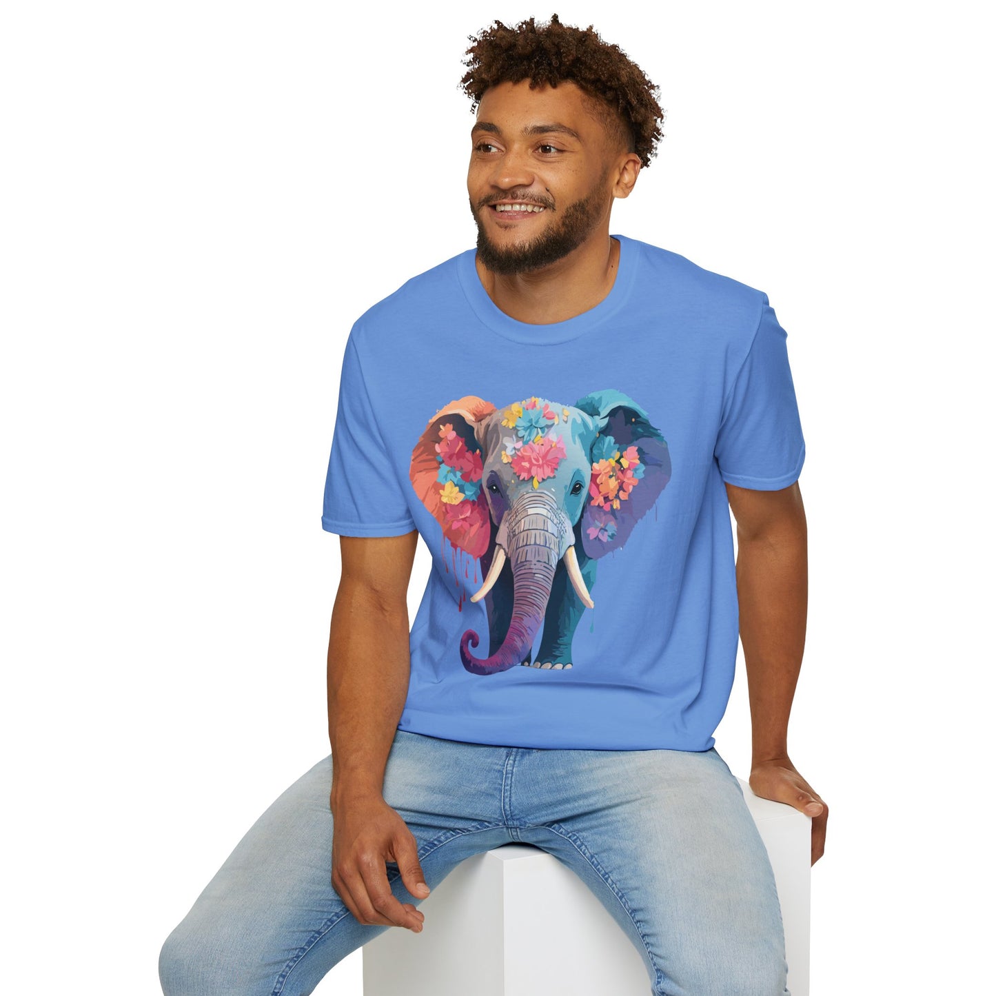 Elephant Shirt, T Shirt with Elephant, Elephant on T Shirt, T Shirt with Animation, Animals Tee Shirt