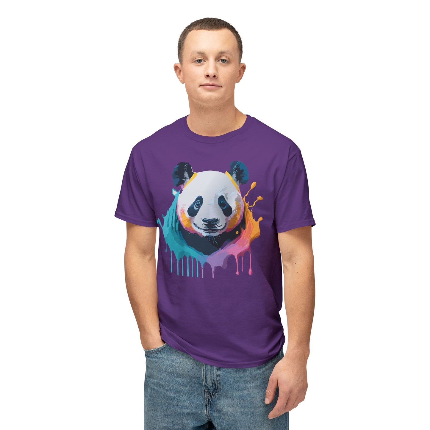 Panda T-Shirt, Vintage Panda Tee, Floral Tees, Panda Art Design Shirt, Tee Shirt with Panda Art 1