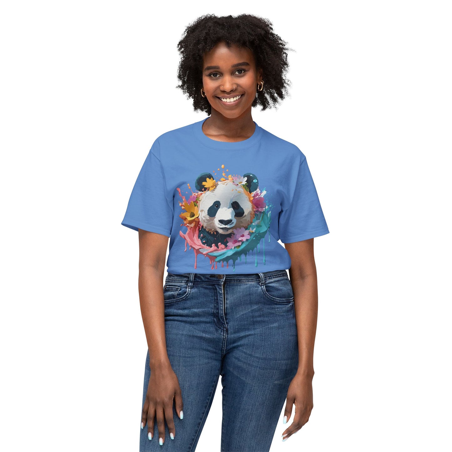 Panda T-Shirt, Vintage Panda Tee, Floral Tees, Panda Art Design Shirt, Tee Shirt with Panda Art 8