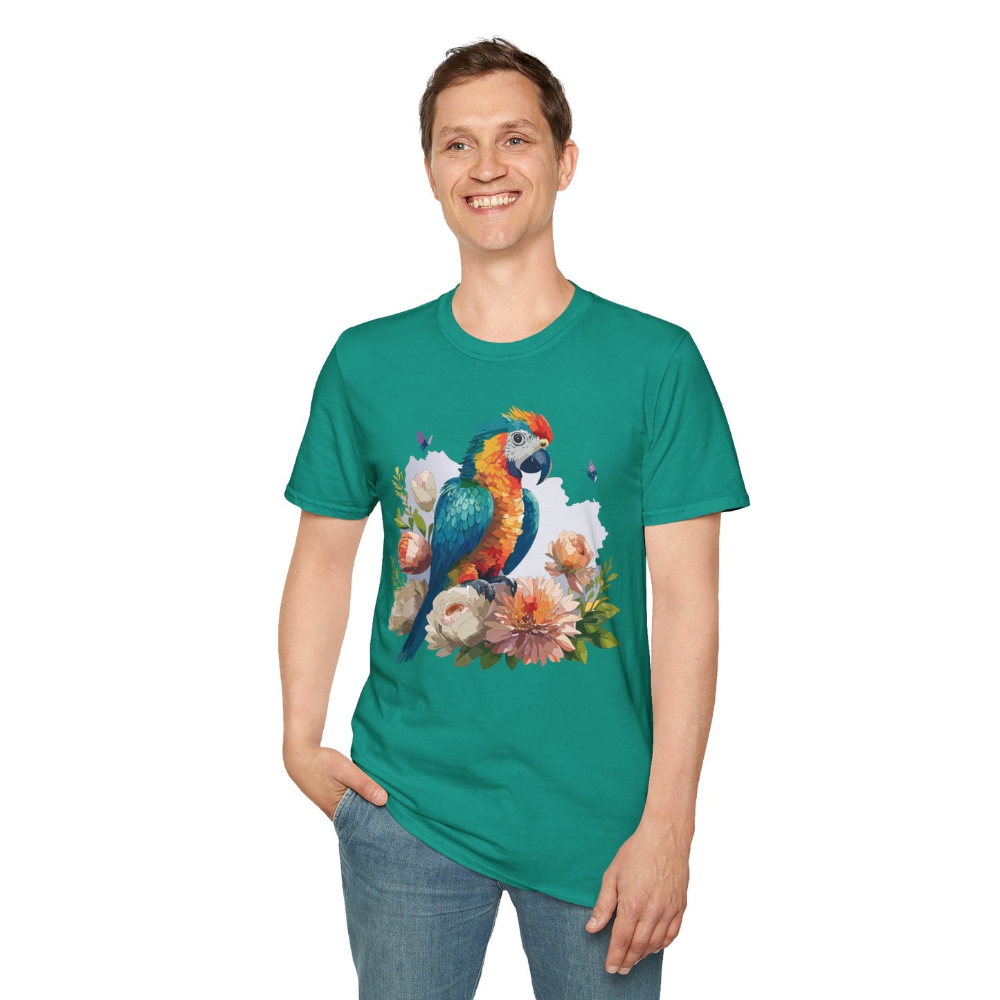 Bird T-Shirt, Floral Bird T Shirt, Shirt with Bird, Shirt with Animal