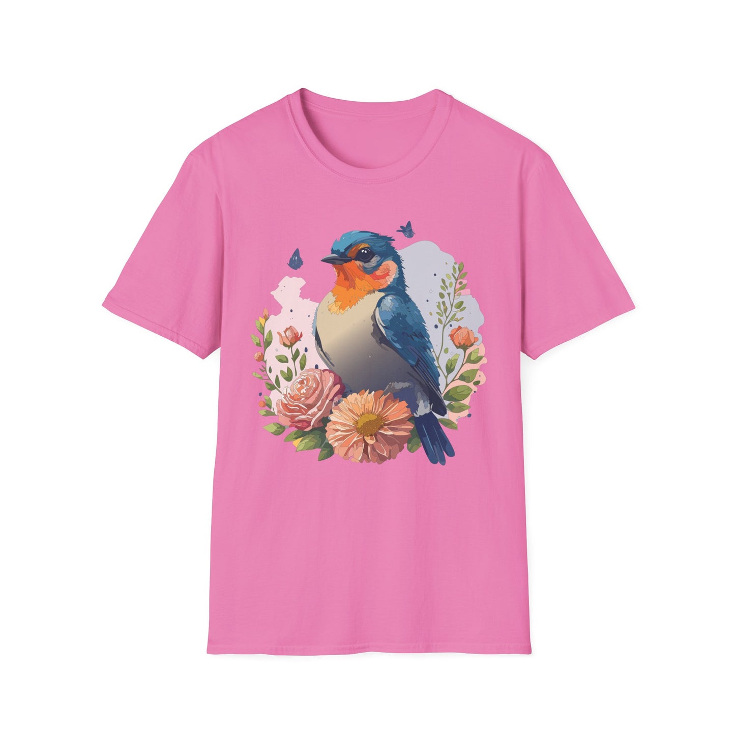 Bird T-Shirt, Floral Bird T Shirt, Shirt with Bird, Shirt with Animal
