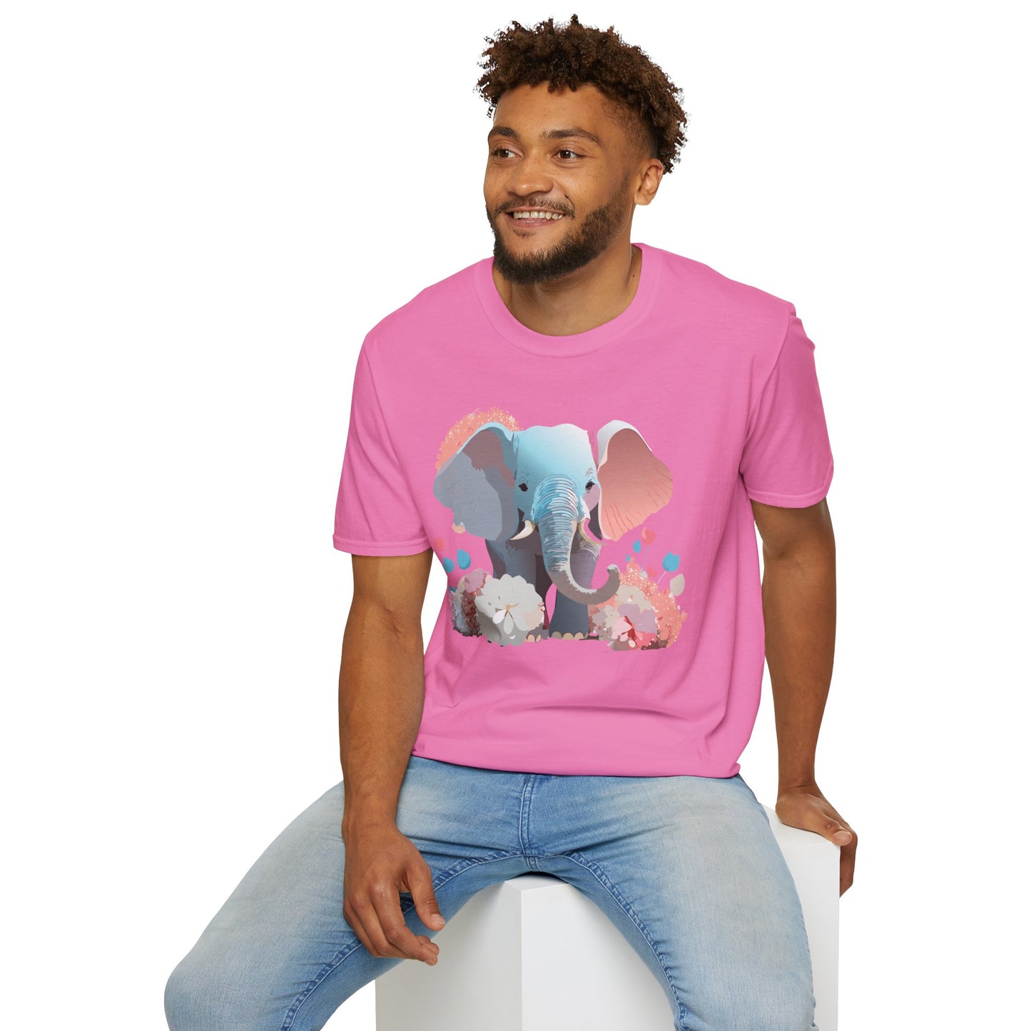 Elephant Shirt, T Shirt with Elephant, Elephant on T Shirt, T Shirt with Animation, Animals Tee Shirt