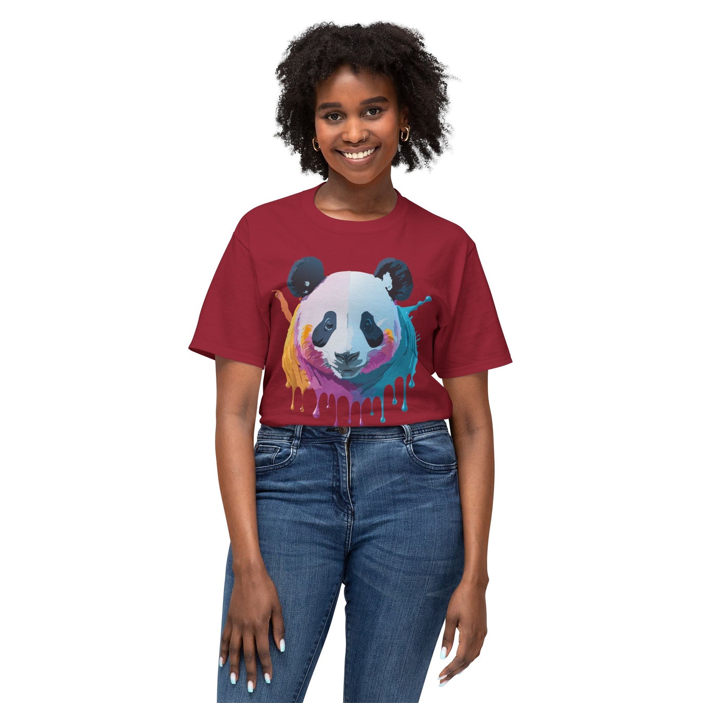 Panda T-Shirt, Vintage Panda Tee, Floral Tees, Panda Art Design Shirt, Tee Shirt with Panda Art 2