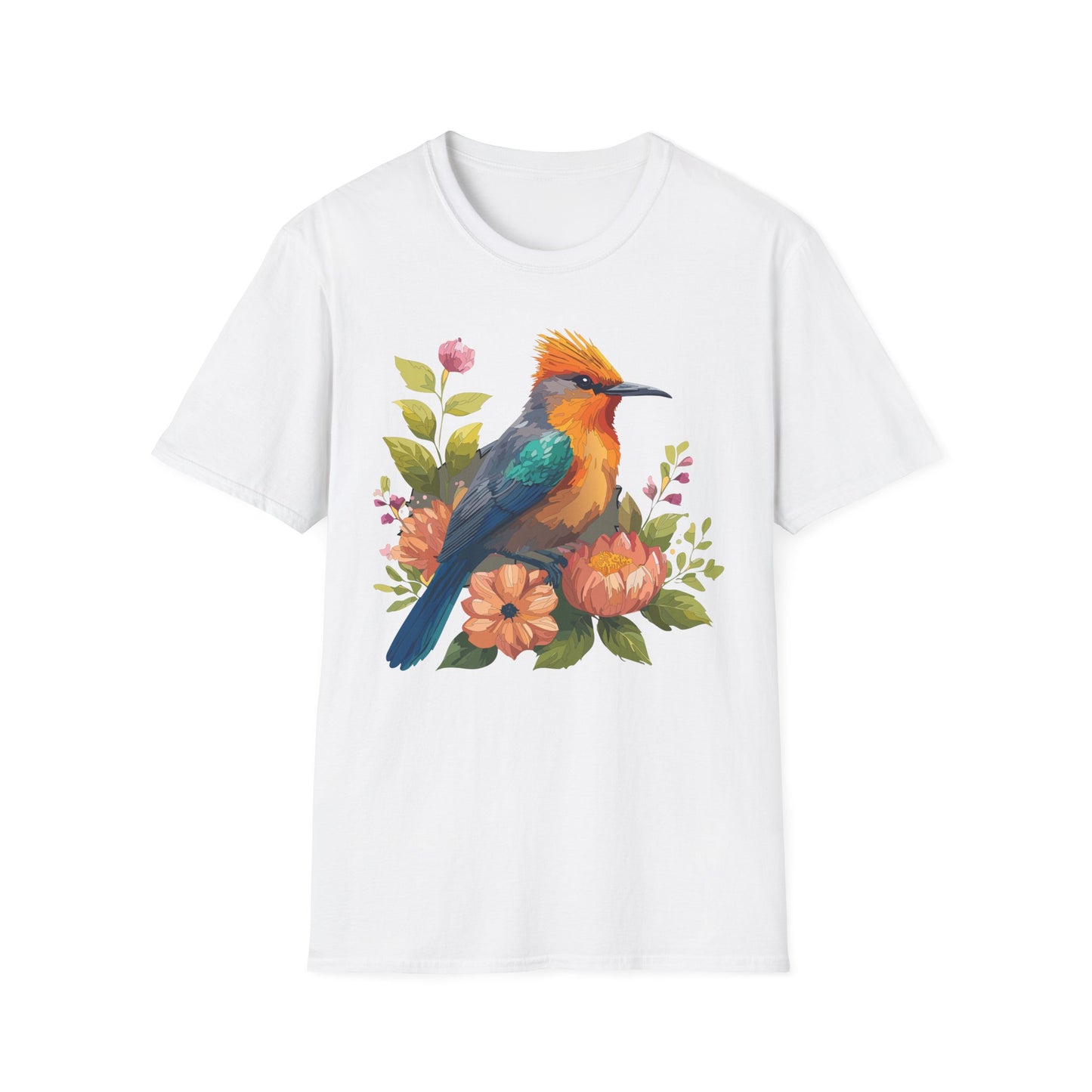 Bird T-Shirt, Floral Bird T Shirt, Shirt with Bird, Shirt with Animal