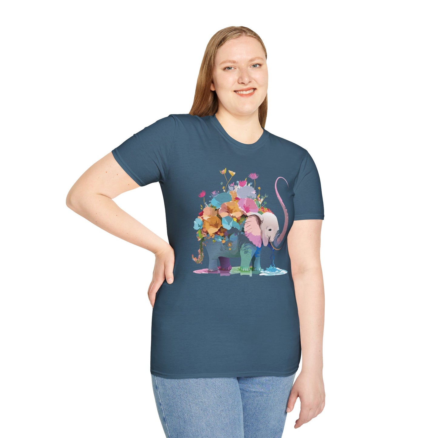 Elephant Shirt, T Shirt with Elephant, Elephant on T Shirt, T Shirt with Animation, Animals Tee Shirt