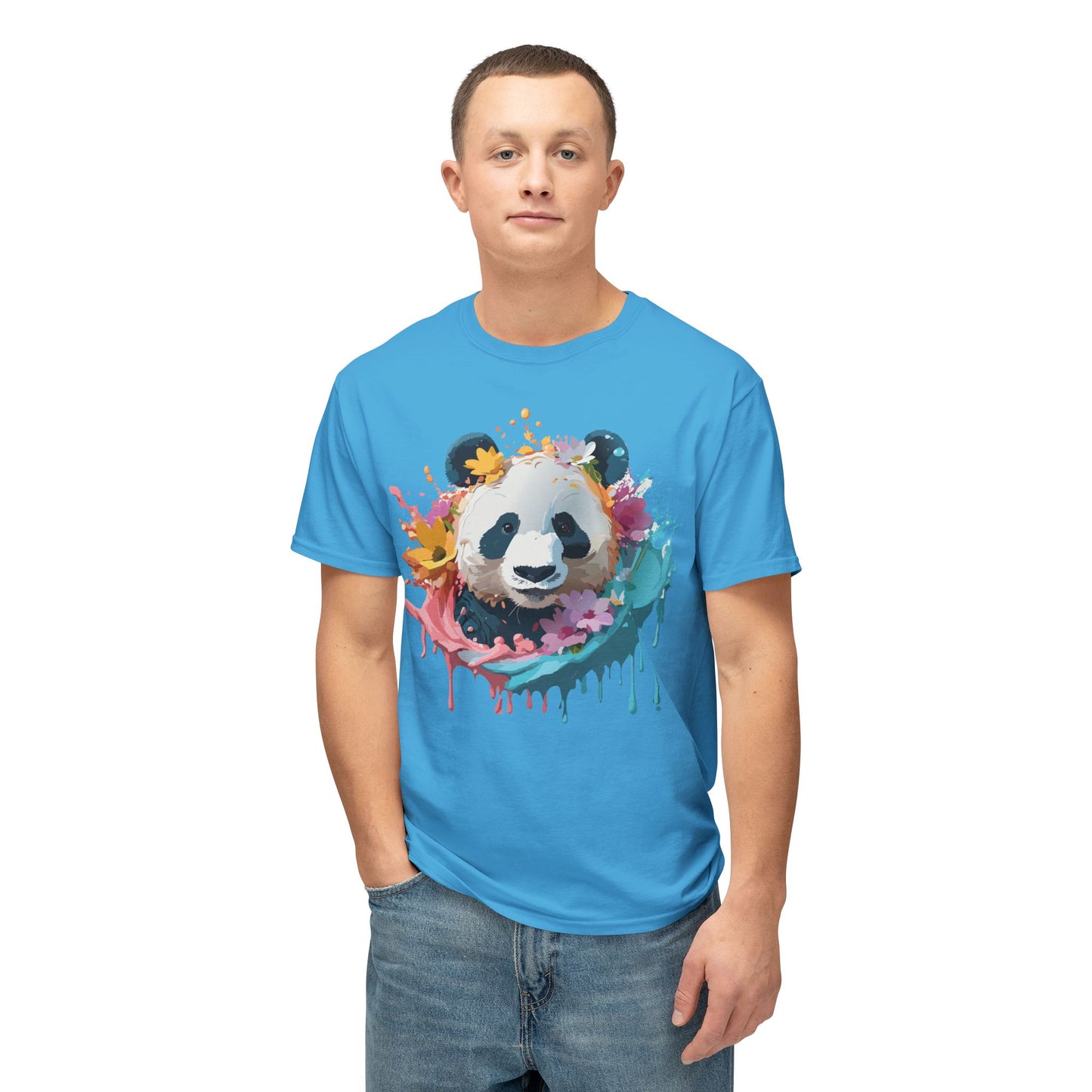 Panda T-Shirt, Vintage Panda Tee, Floral Tees, Panda Art Design Shirt, Tee Shirt with Panda Art 8