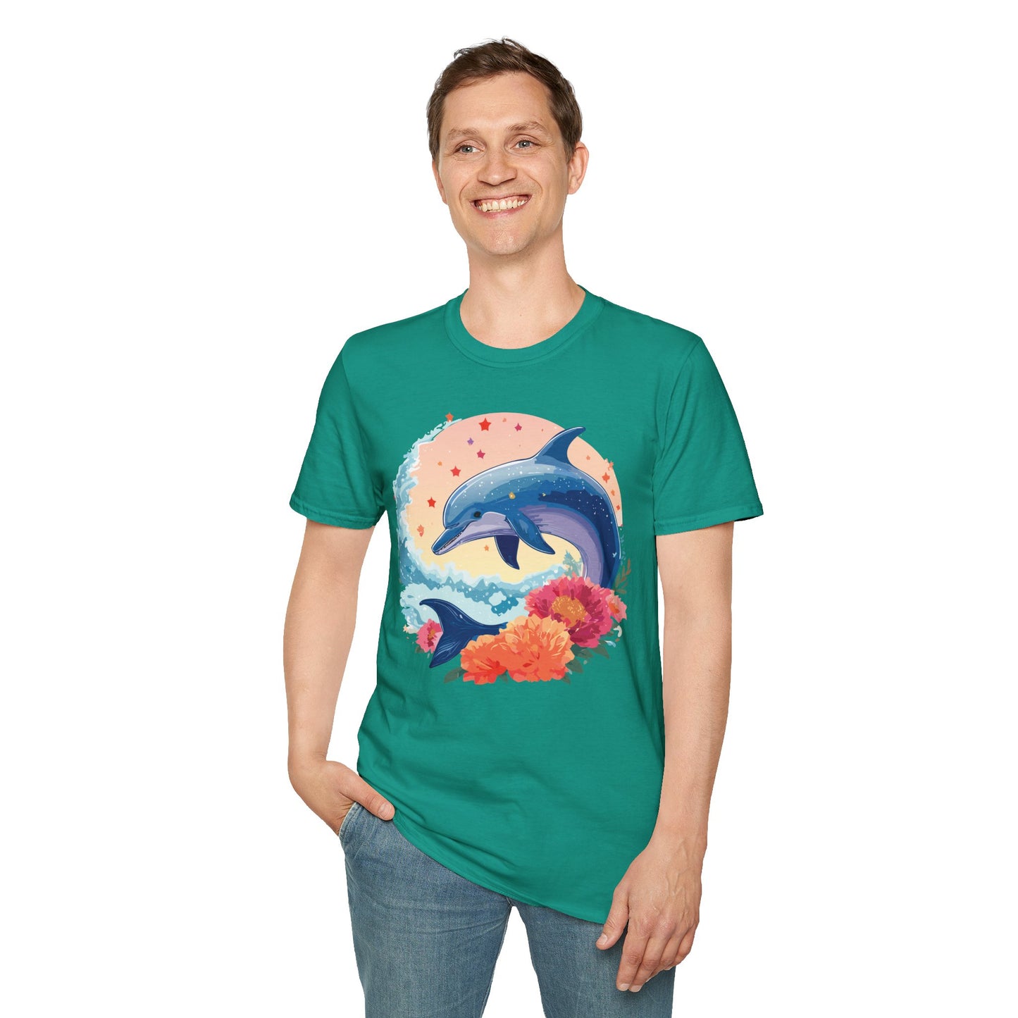 Dolphin Shirts, Shirt with Dolphin, Fish Tee Shirt, Animal Shirt