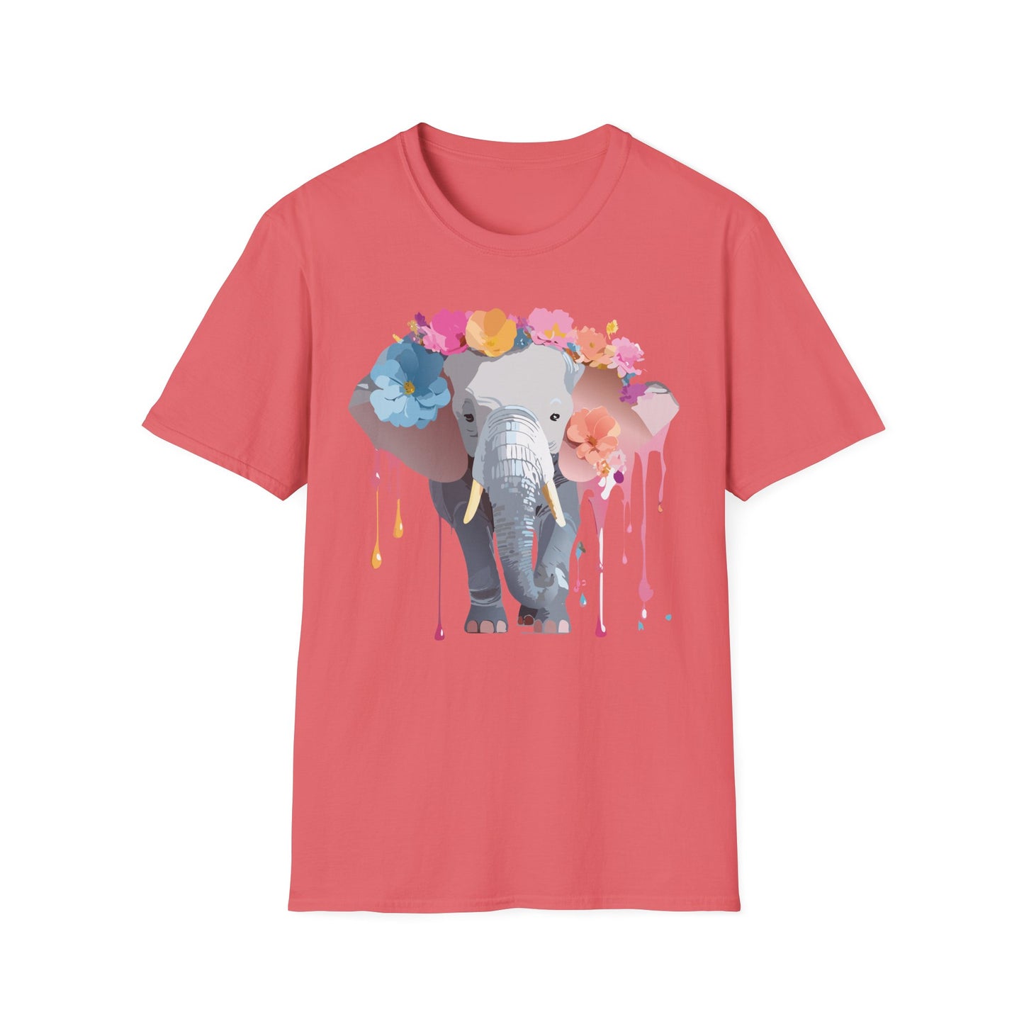 Elephant Shirt, T Shirt with Elephant, Elephant on T Shirt, T Shirt with Animation, Animals Tee Shirt