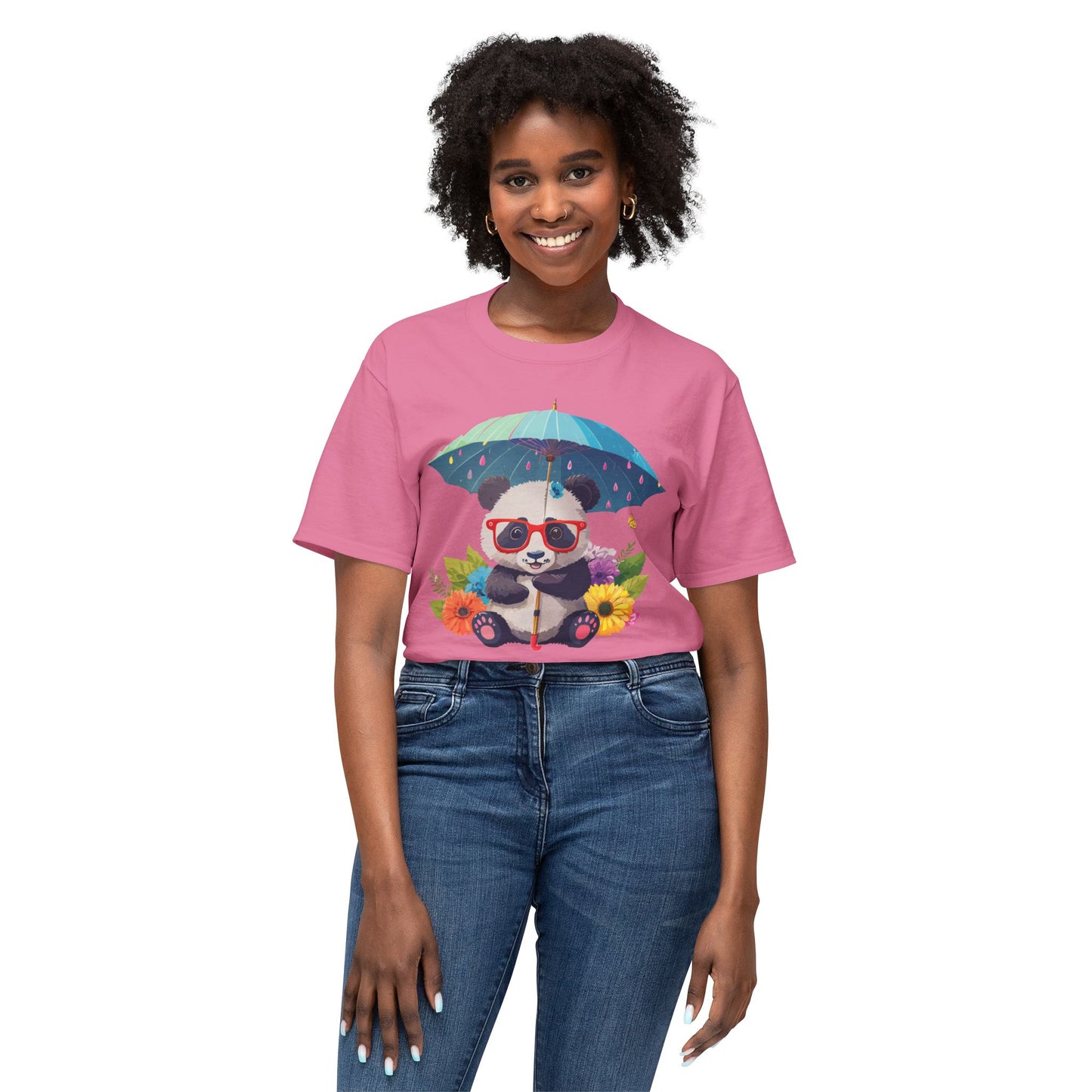 Panda T-Shirt, Vintage Panda Tee, Floral Tees, Panda Art Design Shirt, Tee Shirt with Panda Art 10