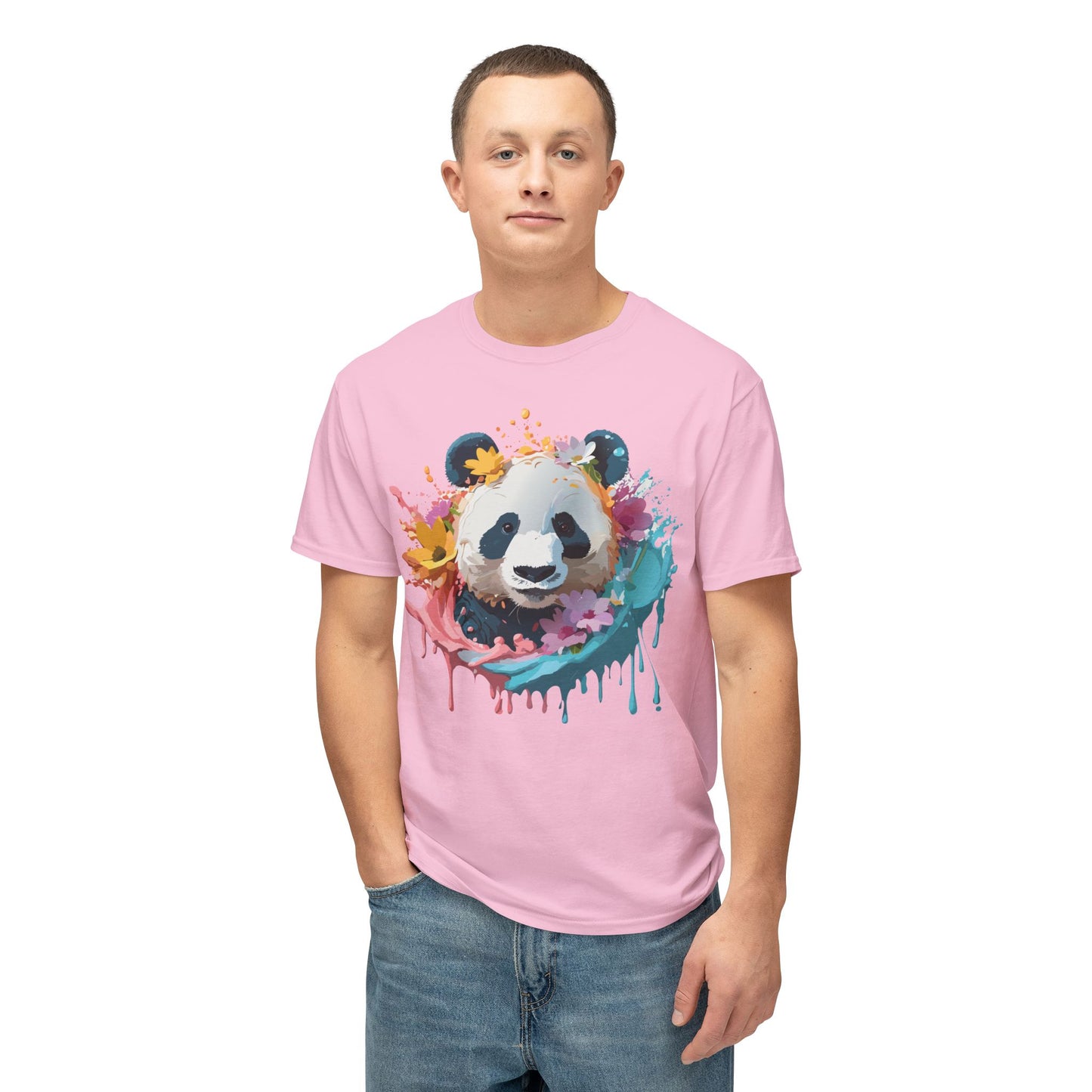 Panda T-Shirt, Vintage Panda Tee, Floral Tees, Panda Art Design Shirt, Tee Shirt with Panda Art 8