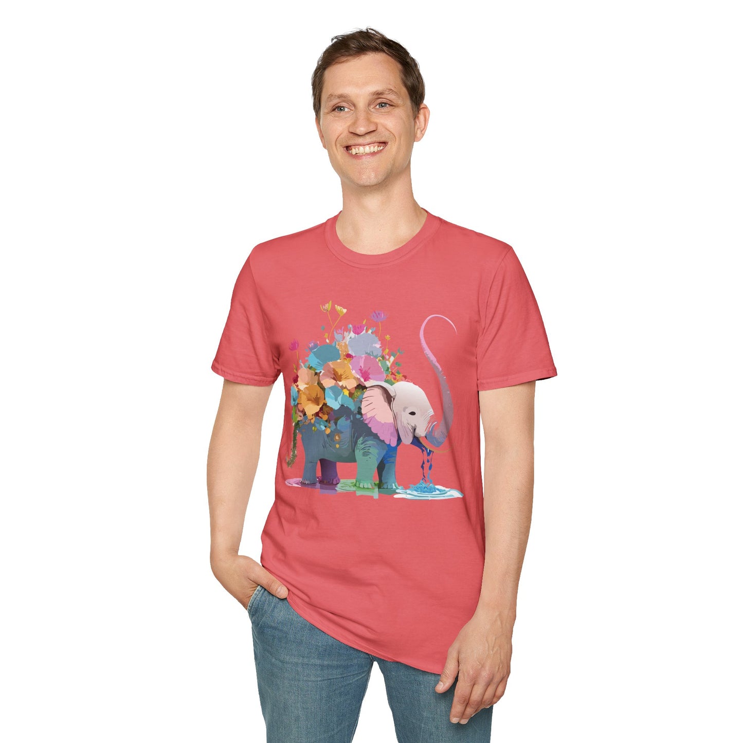 Elephant Shirt, T Shirt with Elephant, Elephant on T Shirt, T Shirt with Animation, Animals Tee Shirt
