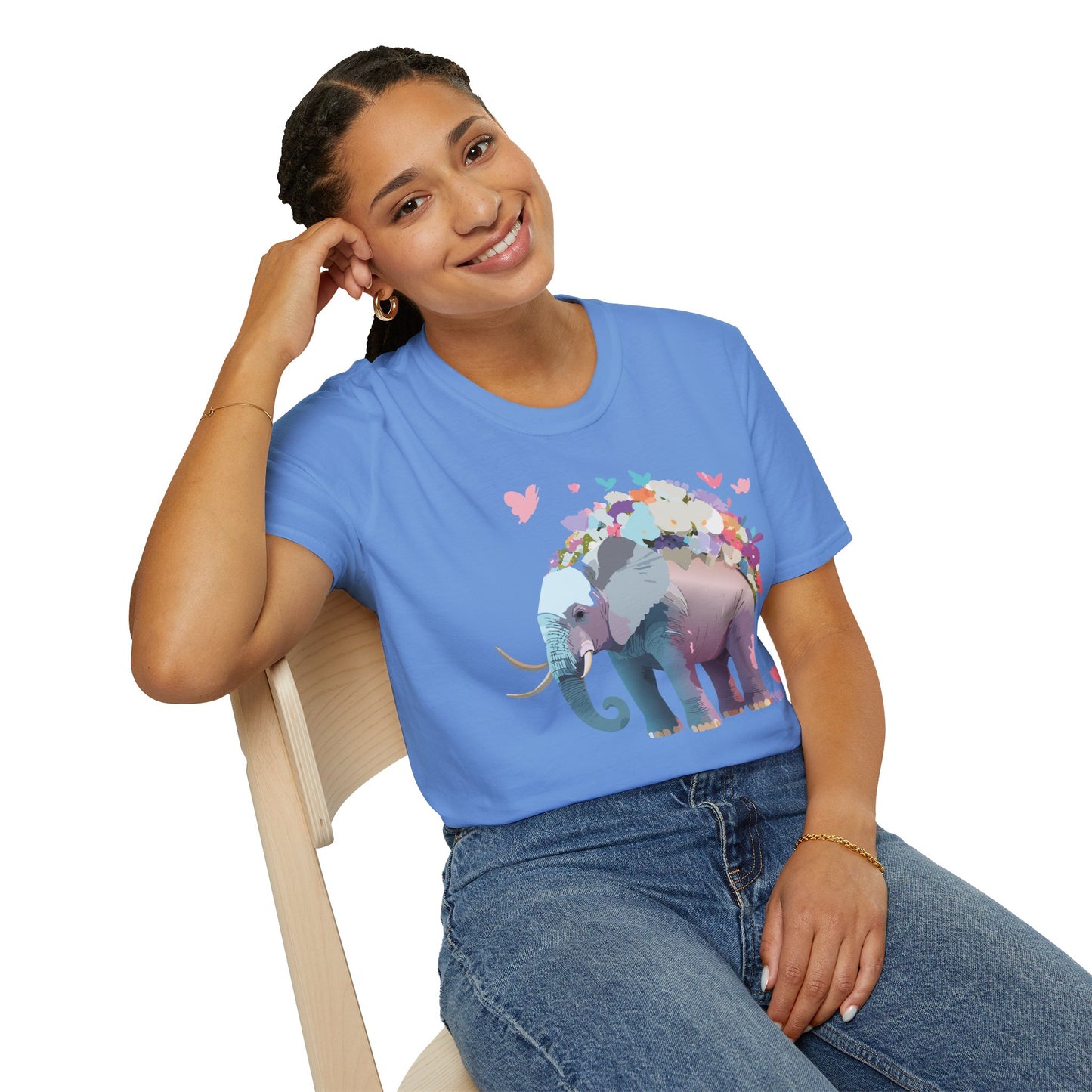 Elephant Shirt, T Shirt with Elephant, Elephant on T Shirt, T Shirt with Animation, Animals Tee Shirt
