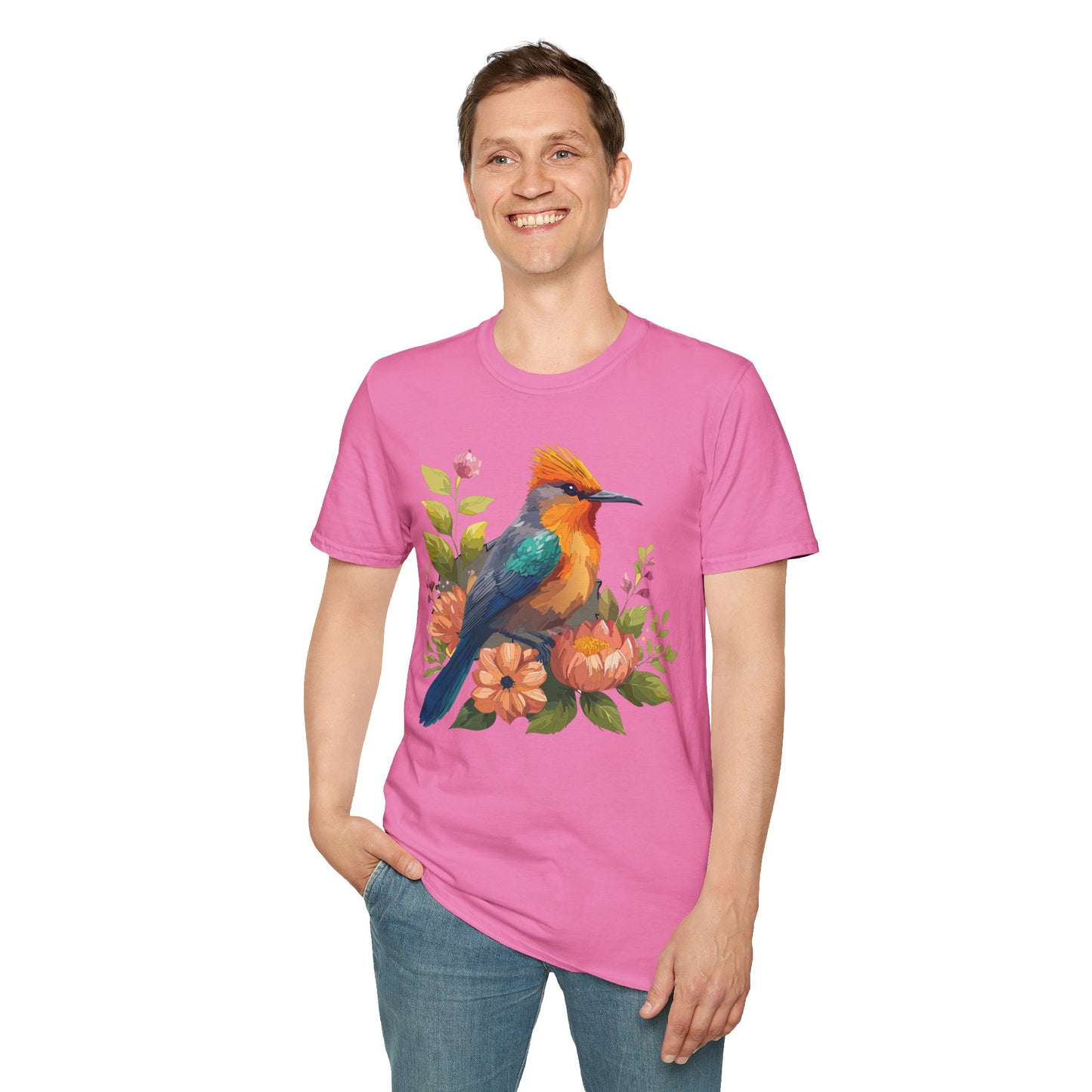 Bird T-Shirt, Floral Bird T Shirt, Shirt with Bird, Shirt with Animal
