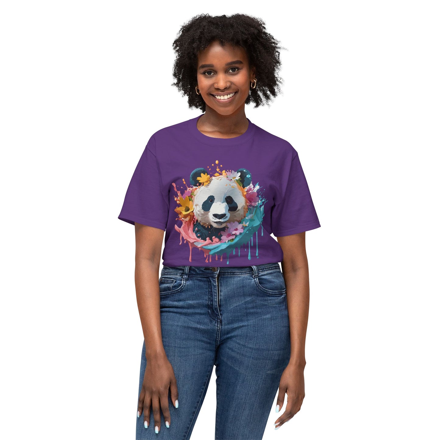 Panda T-Shirt, Vintage Panda Tee, Floral Tees, Panda Art Design Shirt, Tee Shirt with Panda Art 8