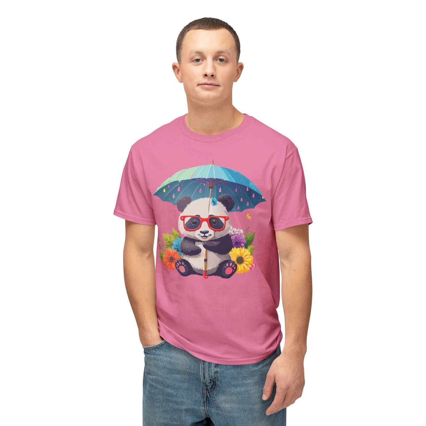 Panda T-Shirt, Vintage Panda Tee, Floral Tees, Panda Art Design Shirt, Tee Shirt with Panda Art 10