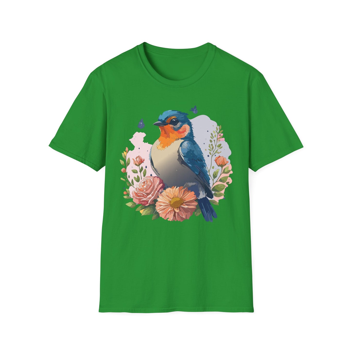 Bird T-Shirt, Floral Bird T Shirt, Shirt with Bird, Shirt with Animal