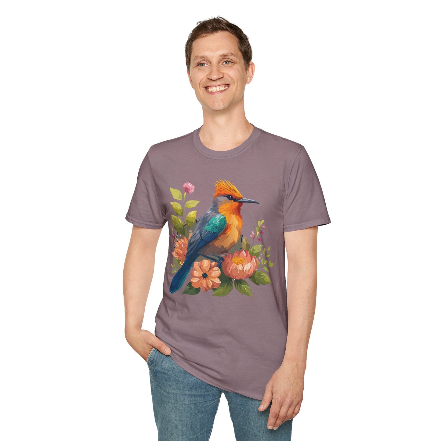 Bird T-Shirt, Floral Bird T Shirt, Shirt with Bird, Shirt with Animal