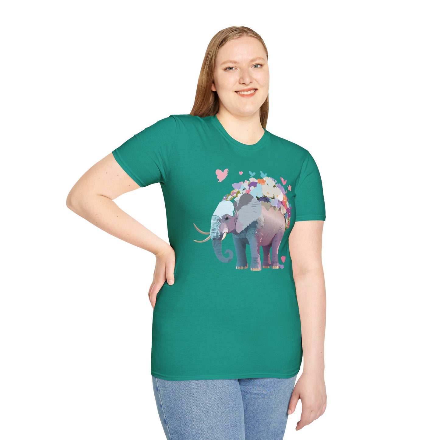 Elephant Shirt, T Shirt with Elephant, Elephant on T Shirt, T Shirt with Animation, Animals Tee Shirt
