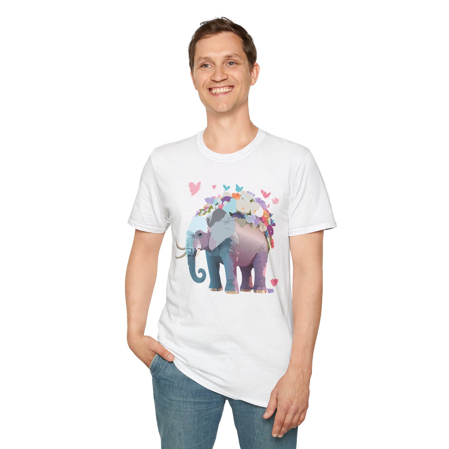 Elephant Shirt, T Shirt with Elephant, Elephant on T Shirt, T Shirt with Animation, Animals Tee Shirt