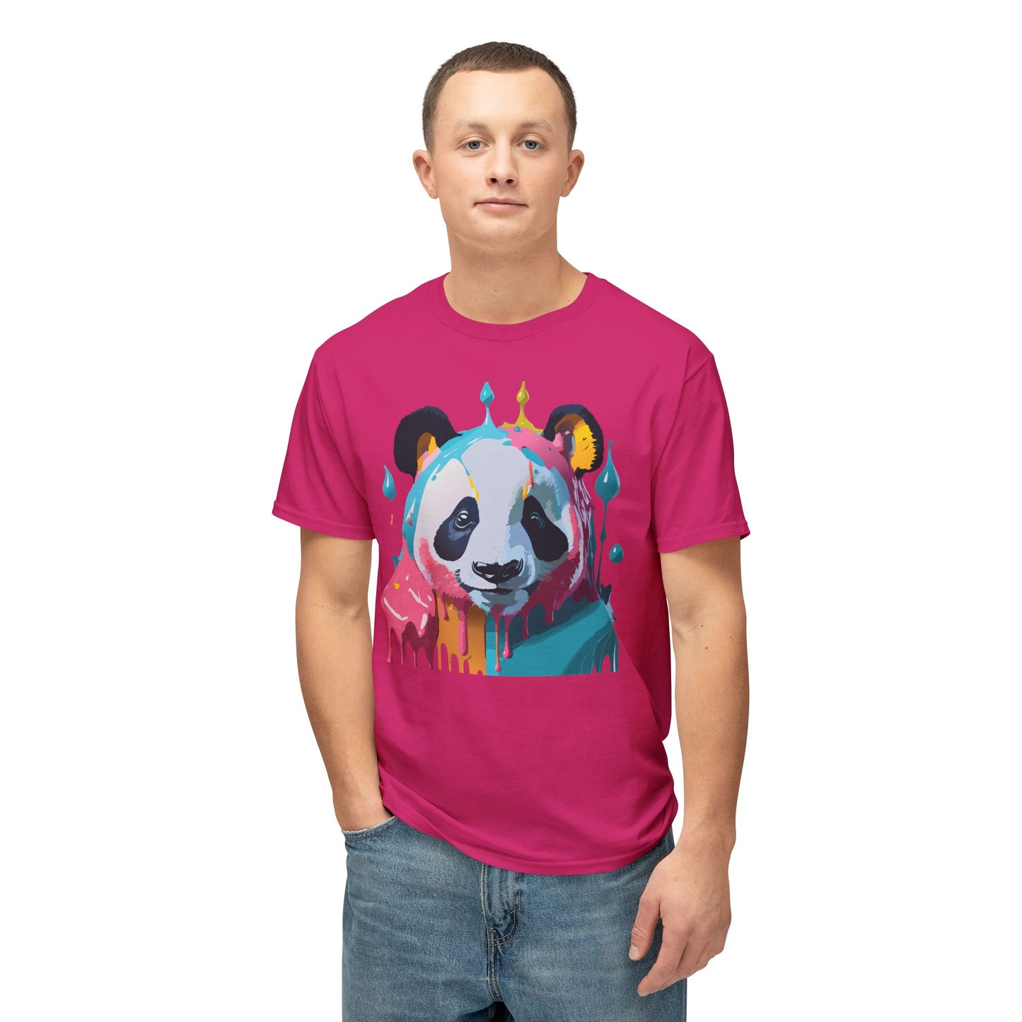 Panda T-Shirt, Vintage Panda Tee, Floral Tees, Panda Art Design Shirt, Tee Shirt with Panda Art 5