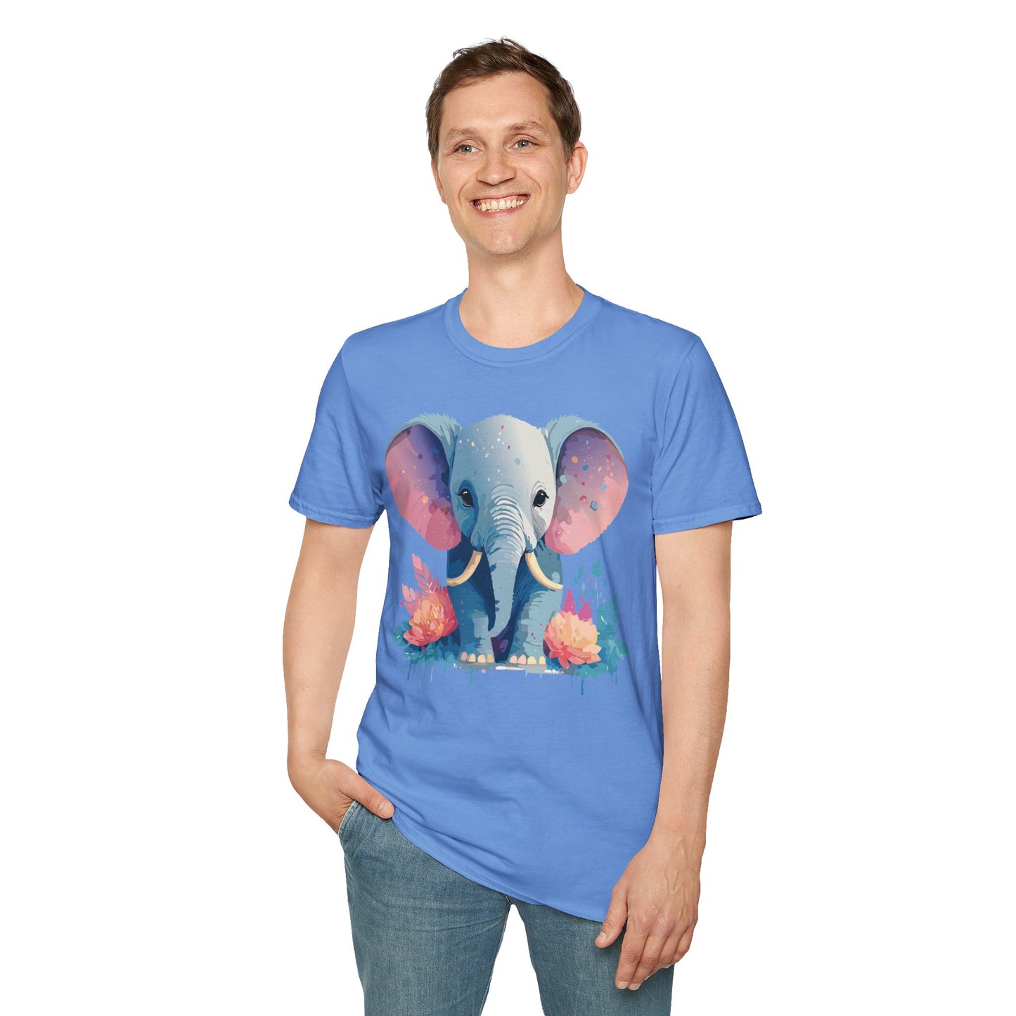 Elephant Shirt, T Shirt with Elephant, Elephant on T Shirt, T Shirt with Animation, Animals Tee Shirt