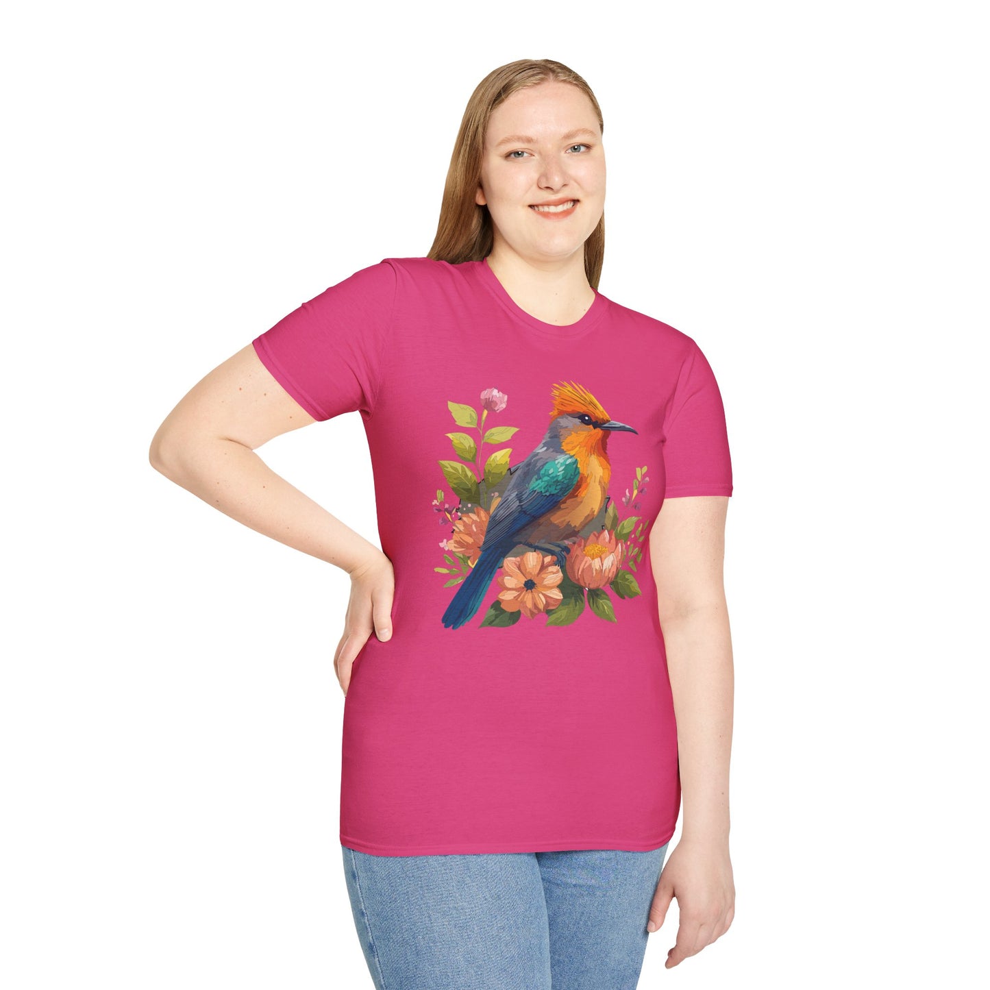 Bird T-Shirt, Floral Bird T Shirt, Shirt with Bird, Shirt with Animal