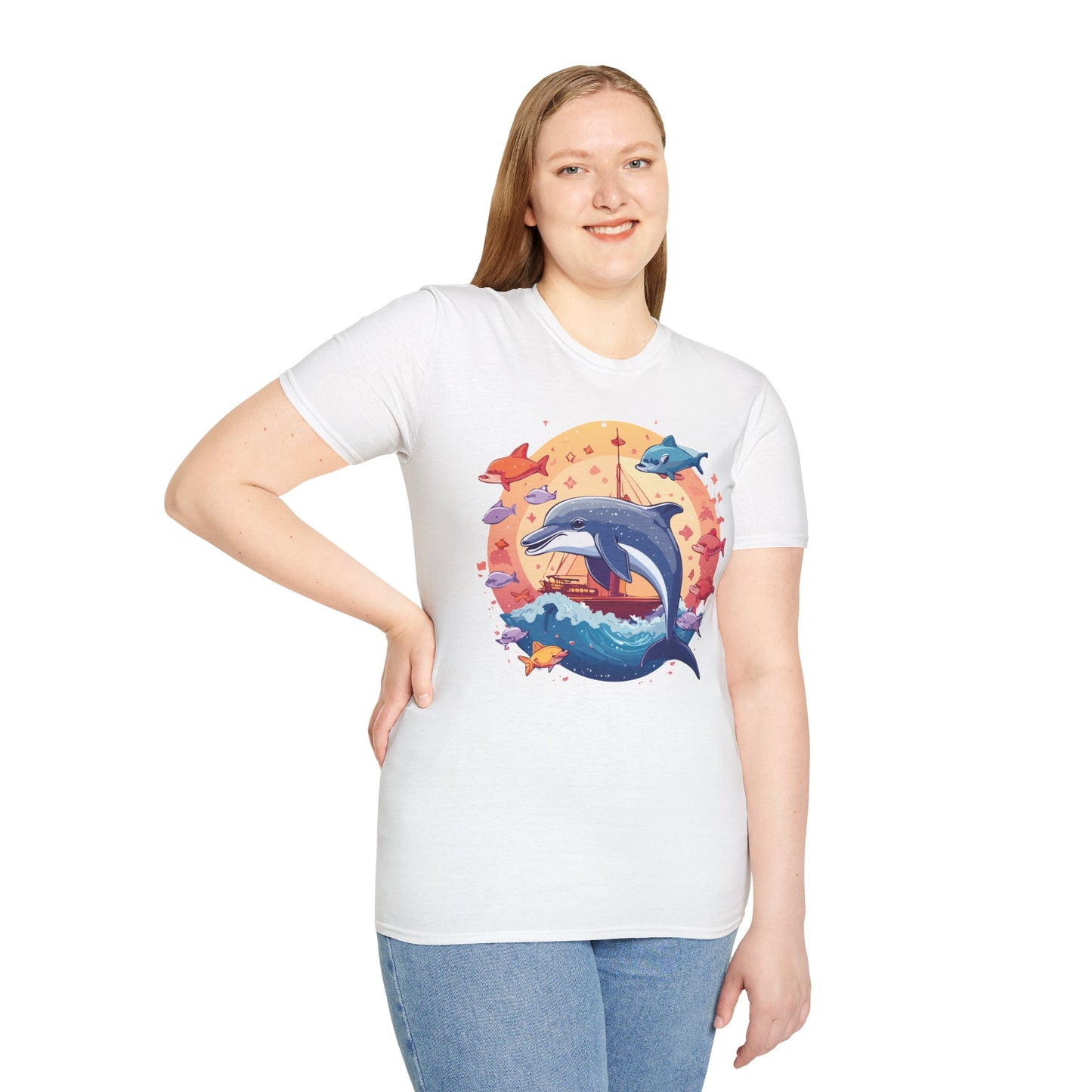 Dolphin Shirts, Shirt with Dolphin, Fish Tee Shirt, Animal Shirt