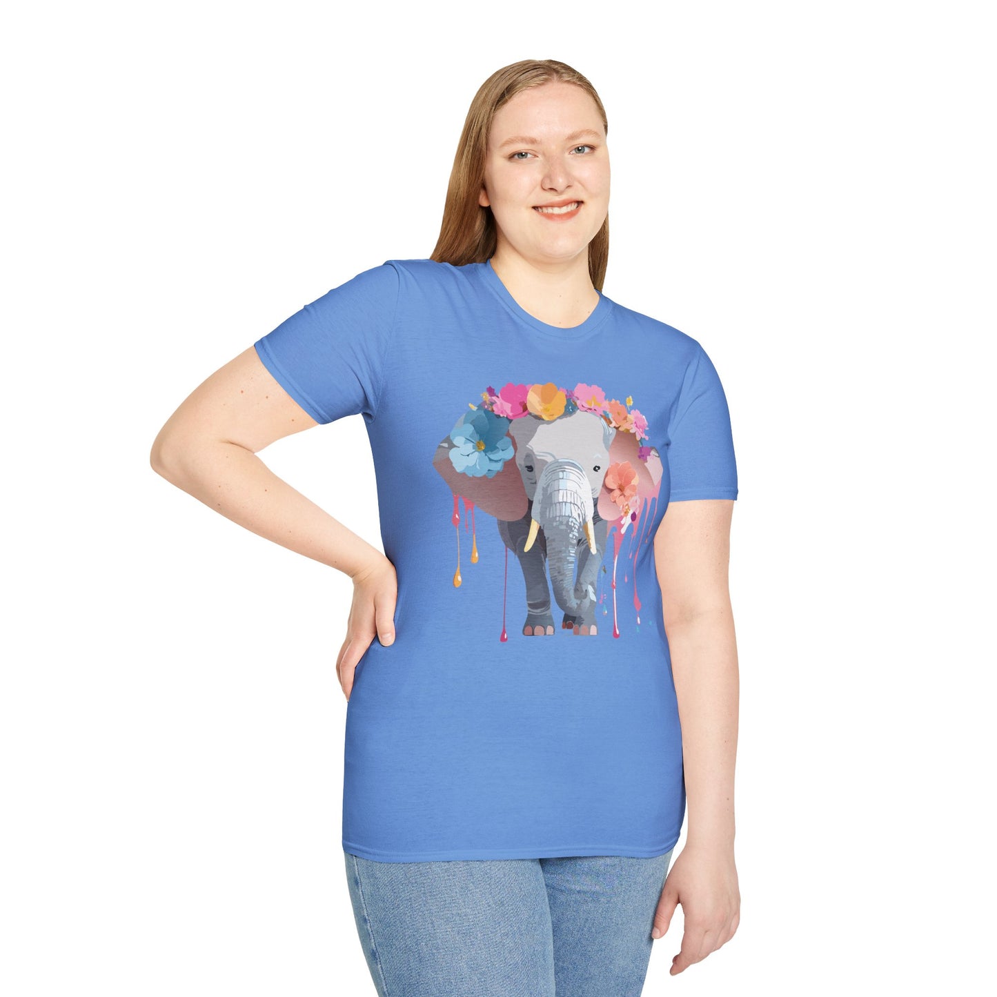 Elephant Shirt, T Shirt with Elephant, Elephant on T Shirt, T Shirt with Animation, Animals Tee Shirt