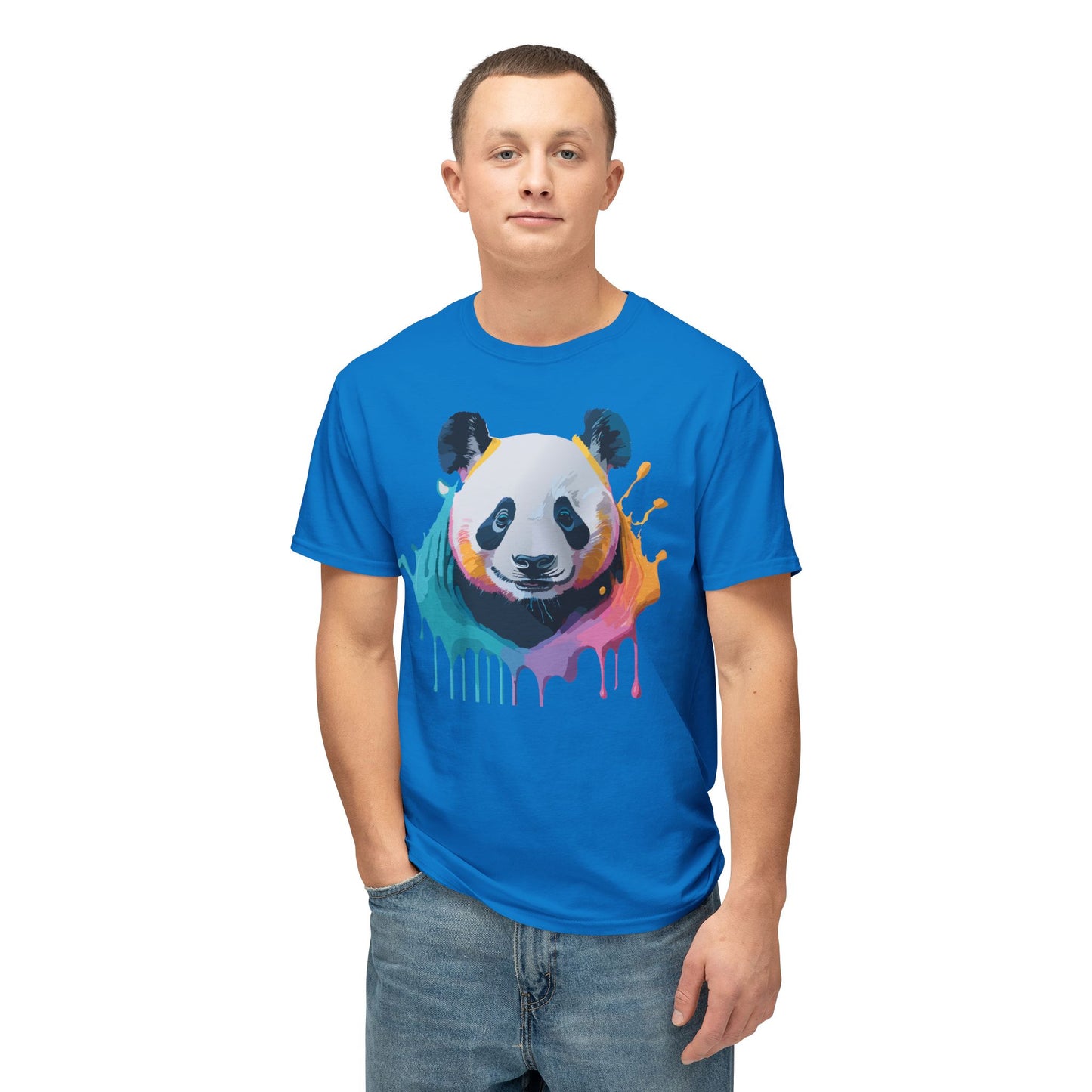 Panda T-Shirt, Vintage Panda Tee, Floral Tees, Panda Art Design Shirt, Tee Shirt with Panda Art 1