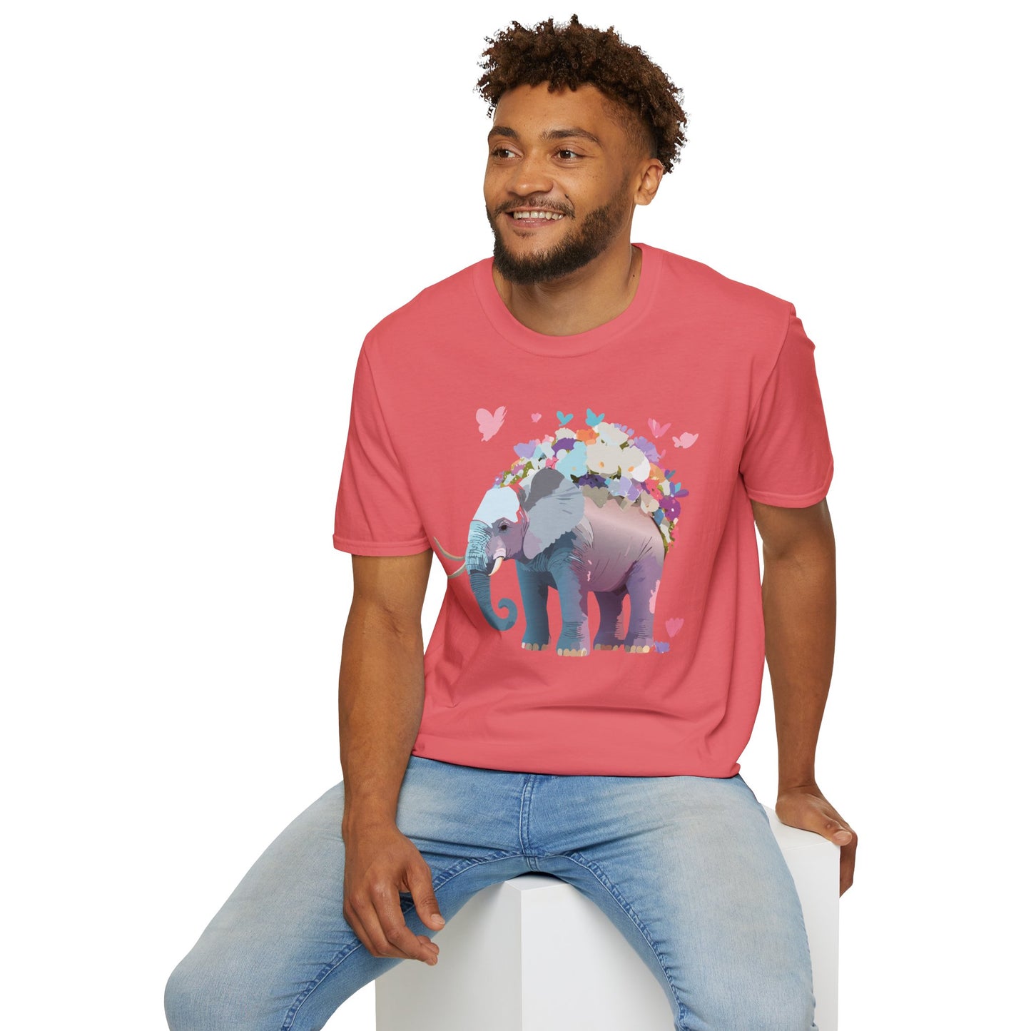 Elephant Shirt, T Shirt with Elephant, Elephant on T Shirt, T Shirt with Animation, Animals Tee Shirt