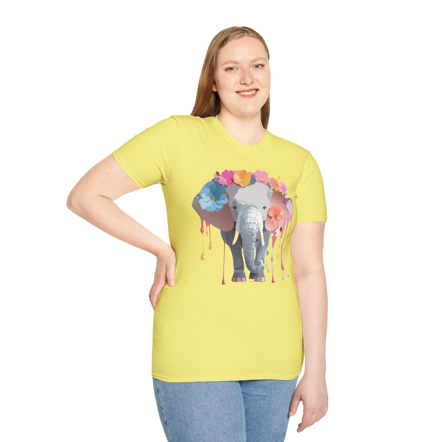 Elephant Shirt, T Shirt with Elephant, Elephant on T Shirt, T Shirt with Animation, Animals Tee Shirt