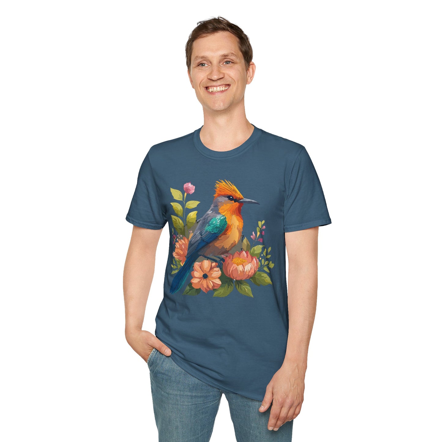 Bird T-Shirt, Floral Bird T Shirt, Shirt with Bird, Shirt with Animal