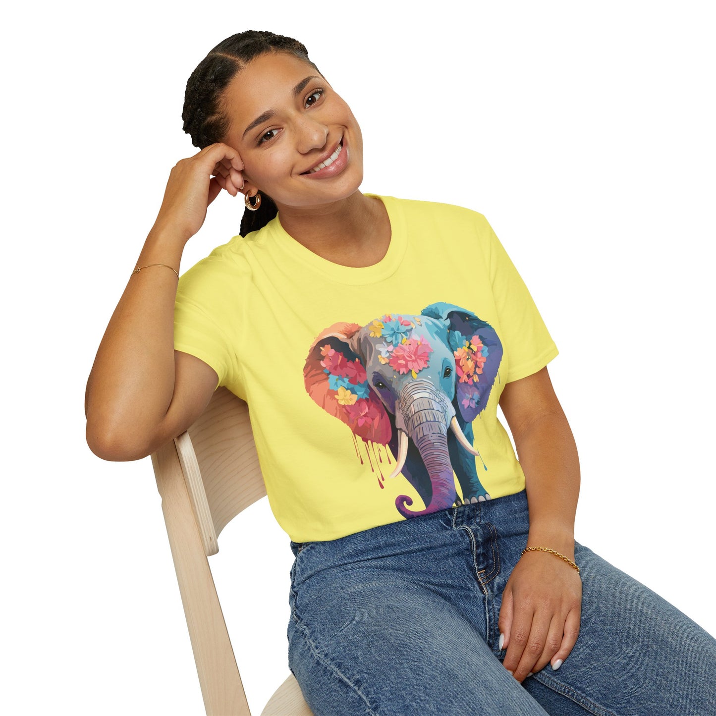 Elephant Shirt, T Shirt with Elephant, Elephant on T Shirt, T Shirt with Animation, Animals Tee Shirt