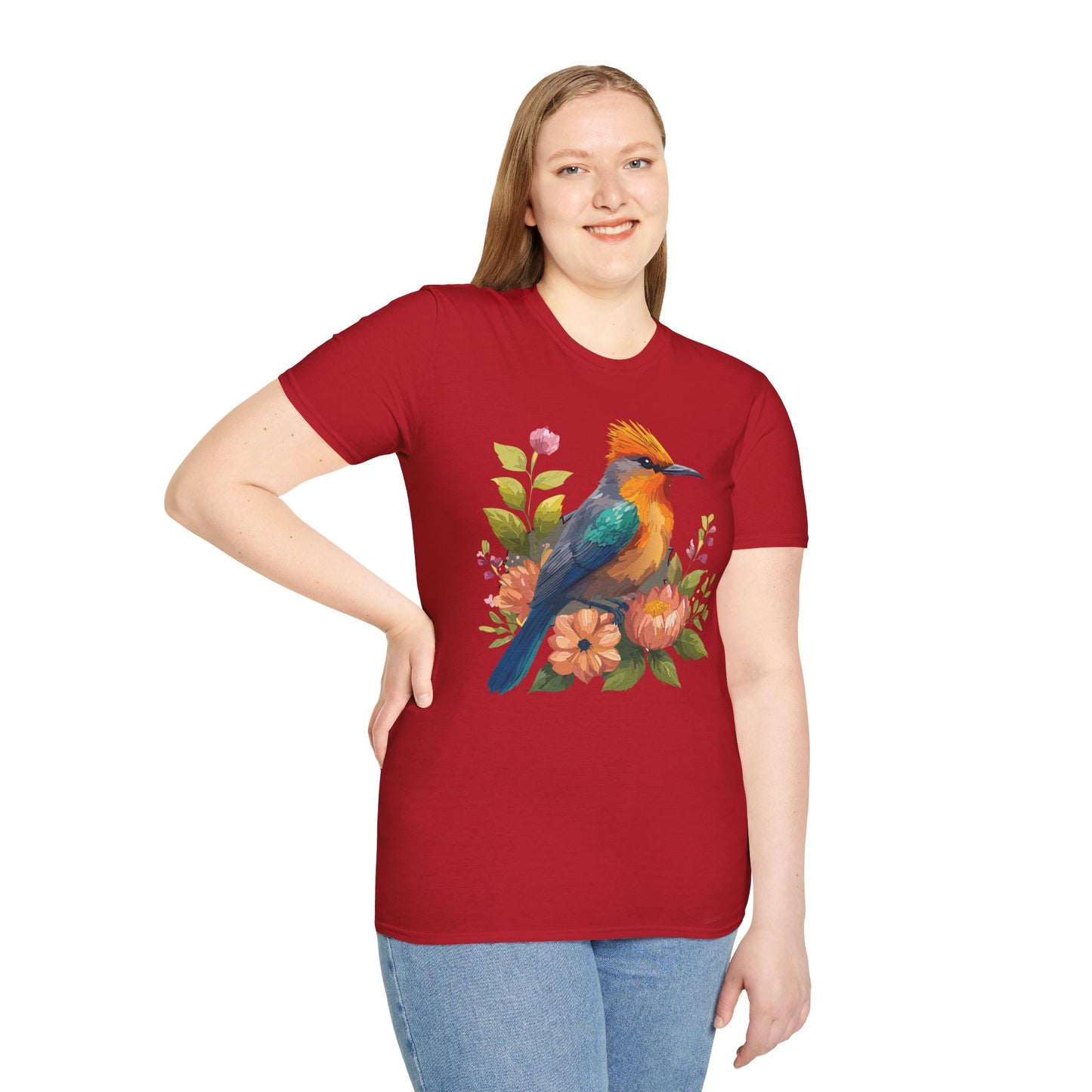 Bird T-Shirt, Floral Bird T Shirt, Shirt with Bird, Shirt with Animal